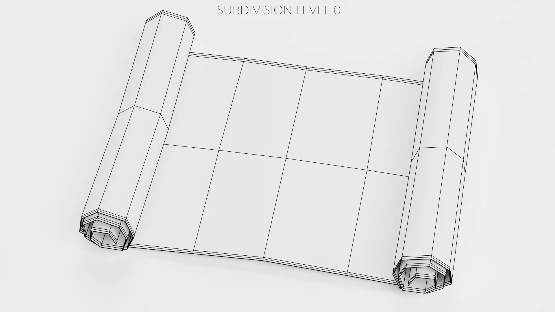 Scroll V3 - Aged Parchment Sheet Low-poly 3D model_7