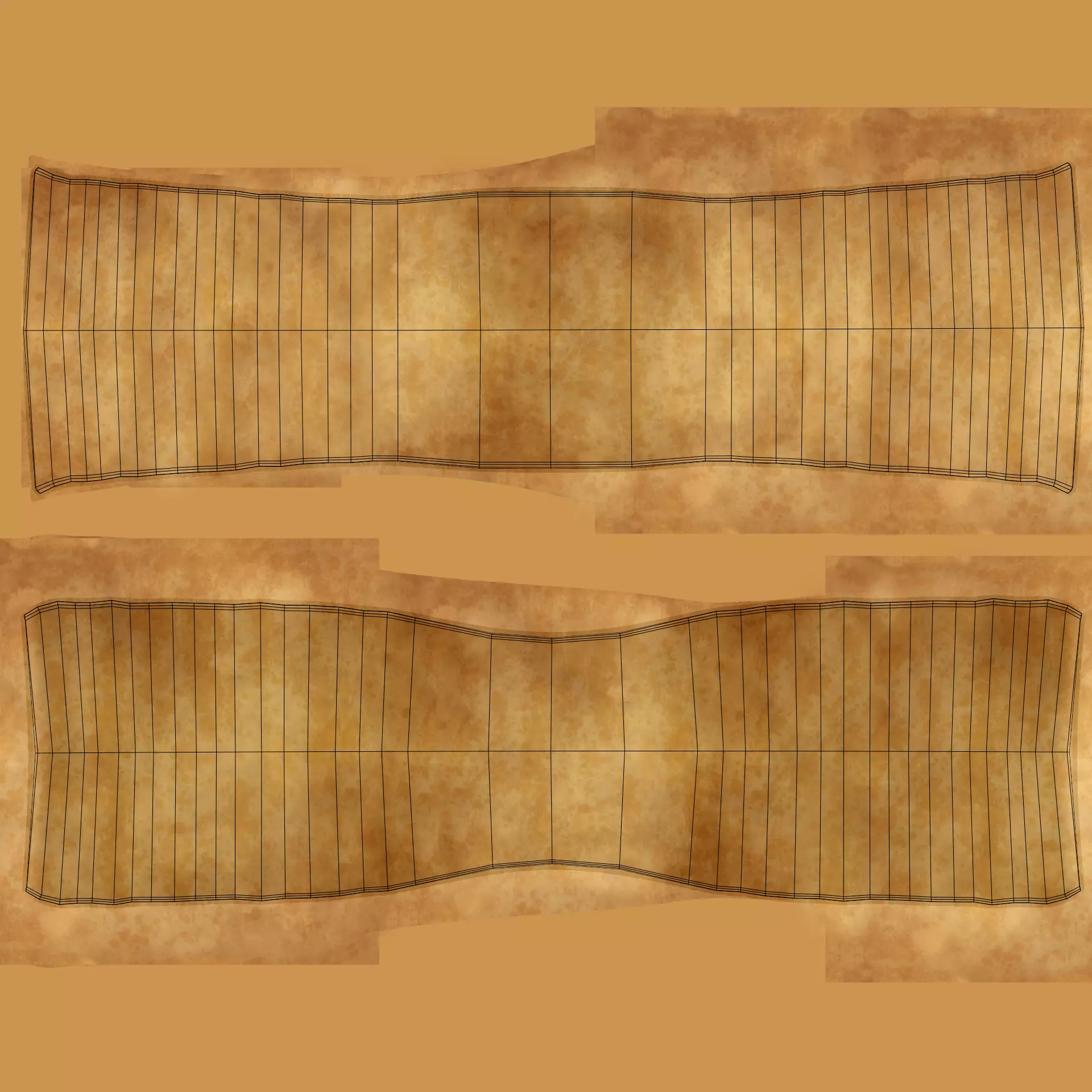 Scroll V3 - Aged Parchment Sheet Low-poly 3D model_6