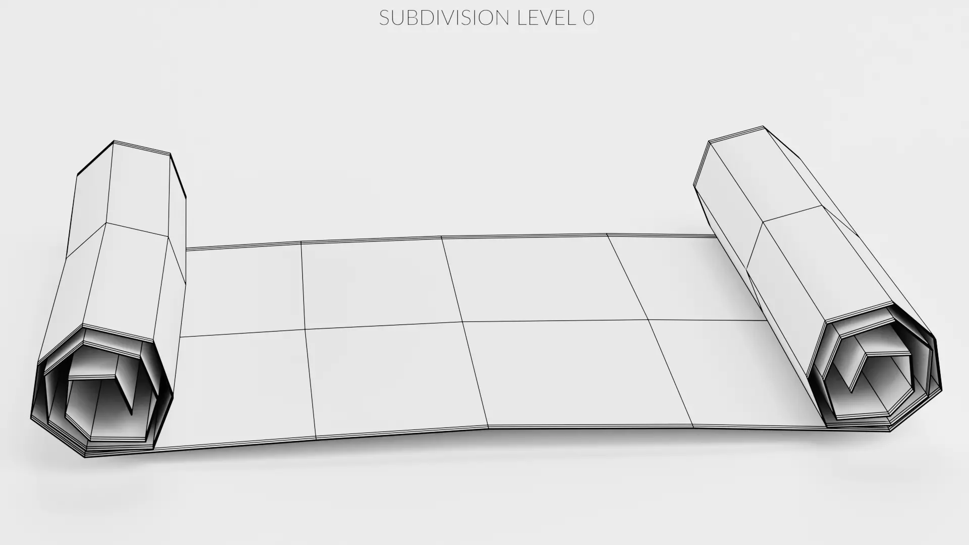 Scroll V3 - Aged Parchment Sheet Low-poly 3D model_9
