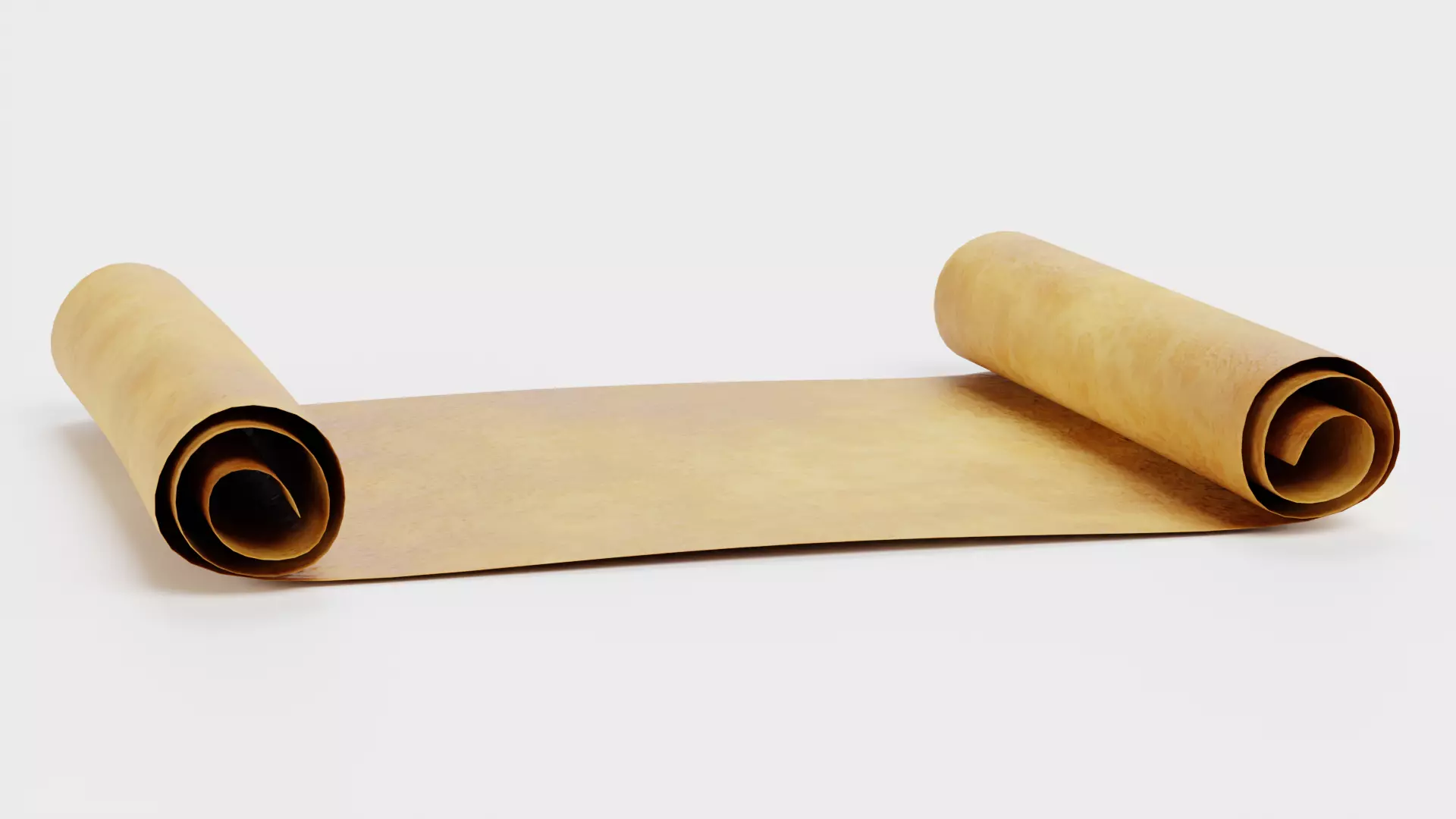 Scroll V3 - Aged Parchment Sheet Low-poly 3D model_5