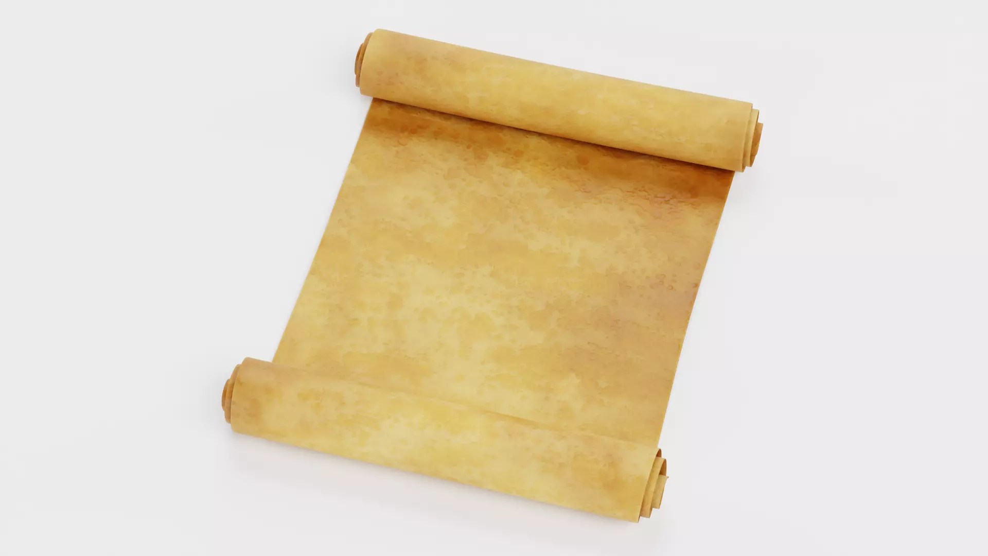 Scroll V3 - Aged Parchment Sheet Low-poly 3D model_2