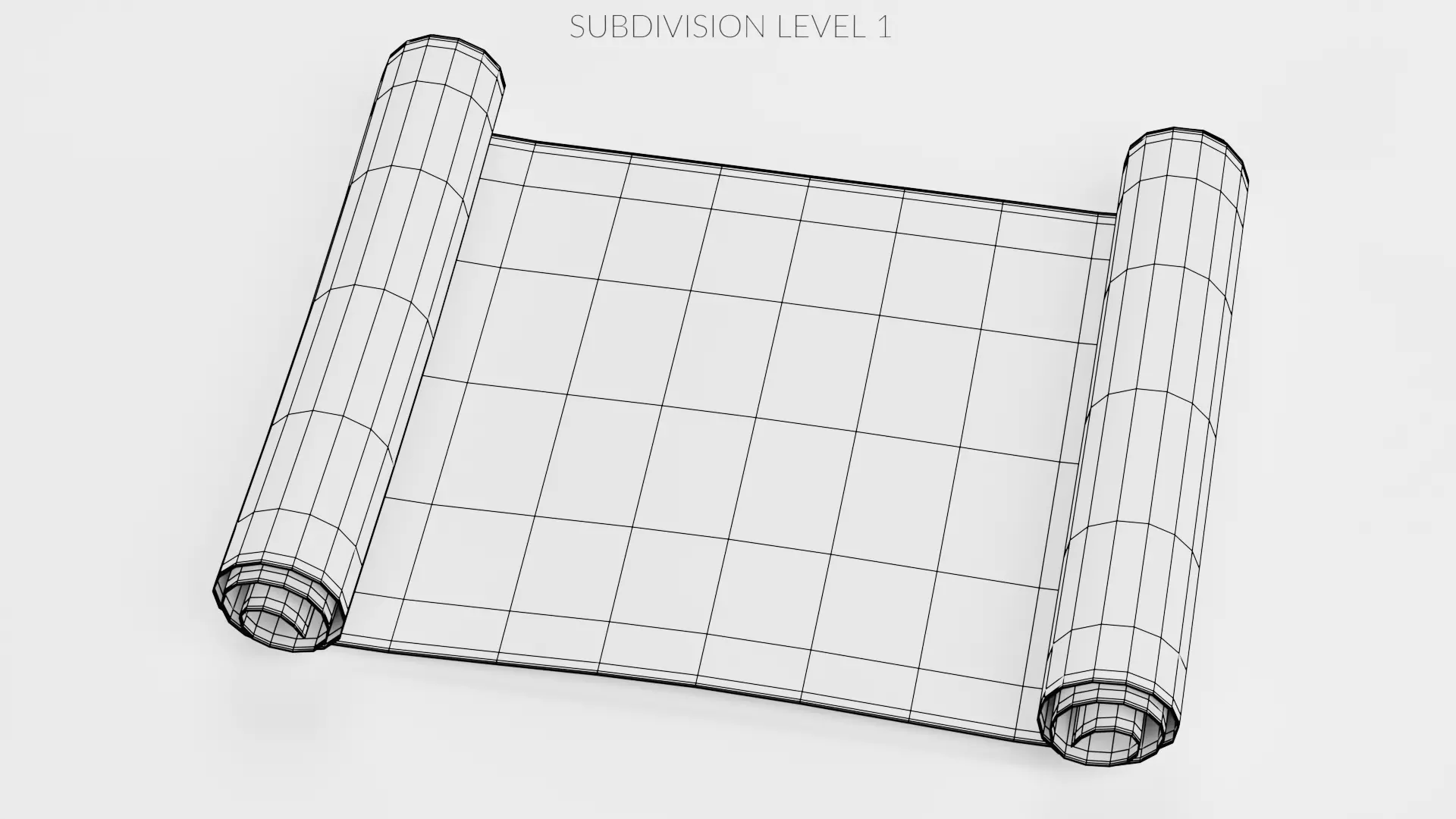 Scroll V3 - Aged Parchment Sheet Low-poly 3D model_8