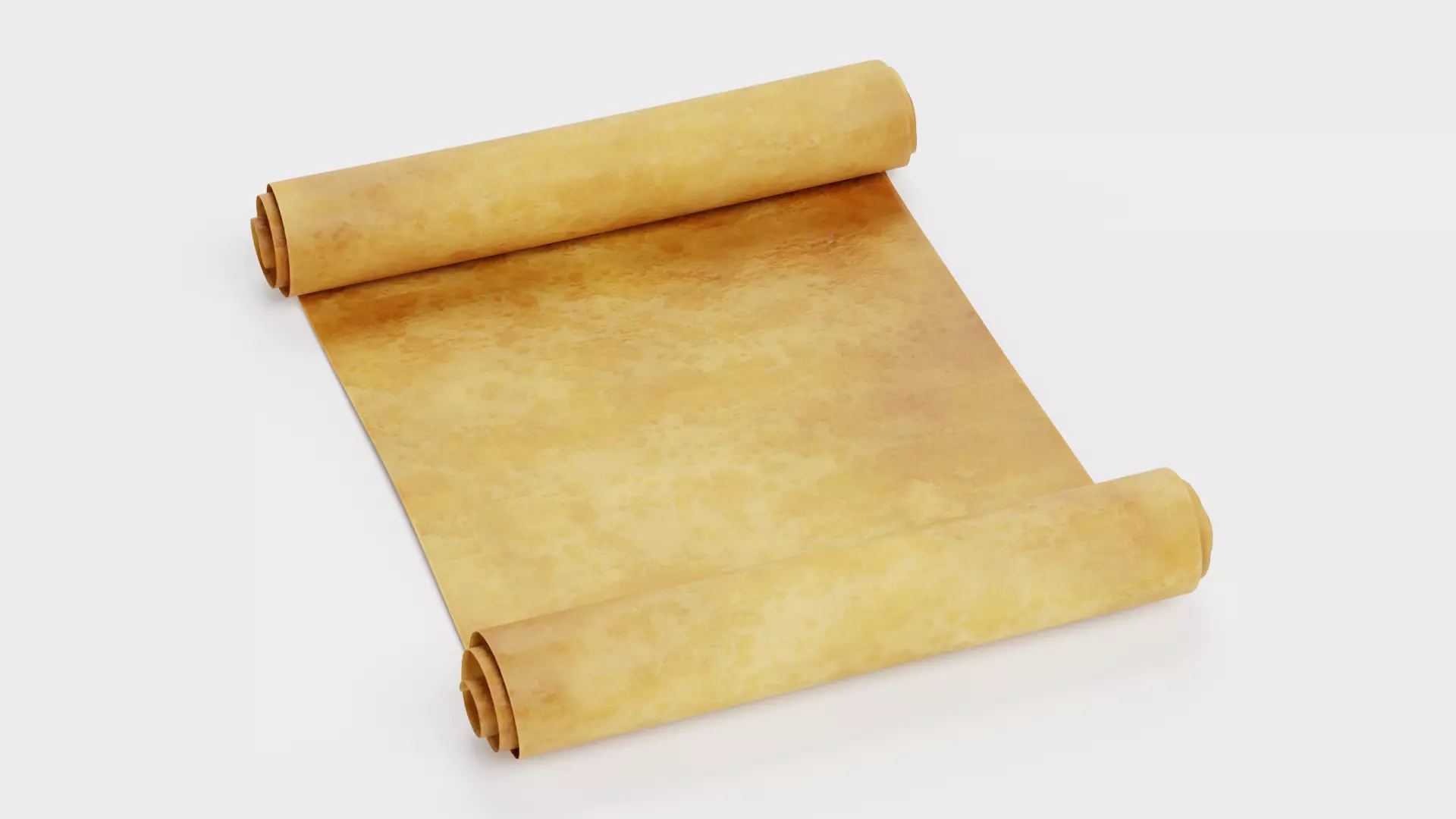 Scroll V3 - Aged Parchment Sheet Low-poly 3D model_0