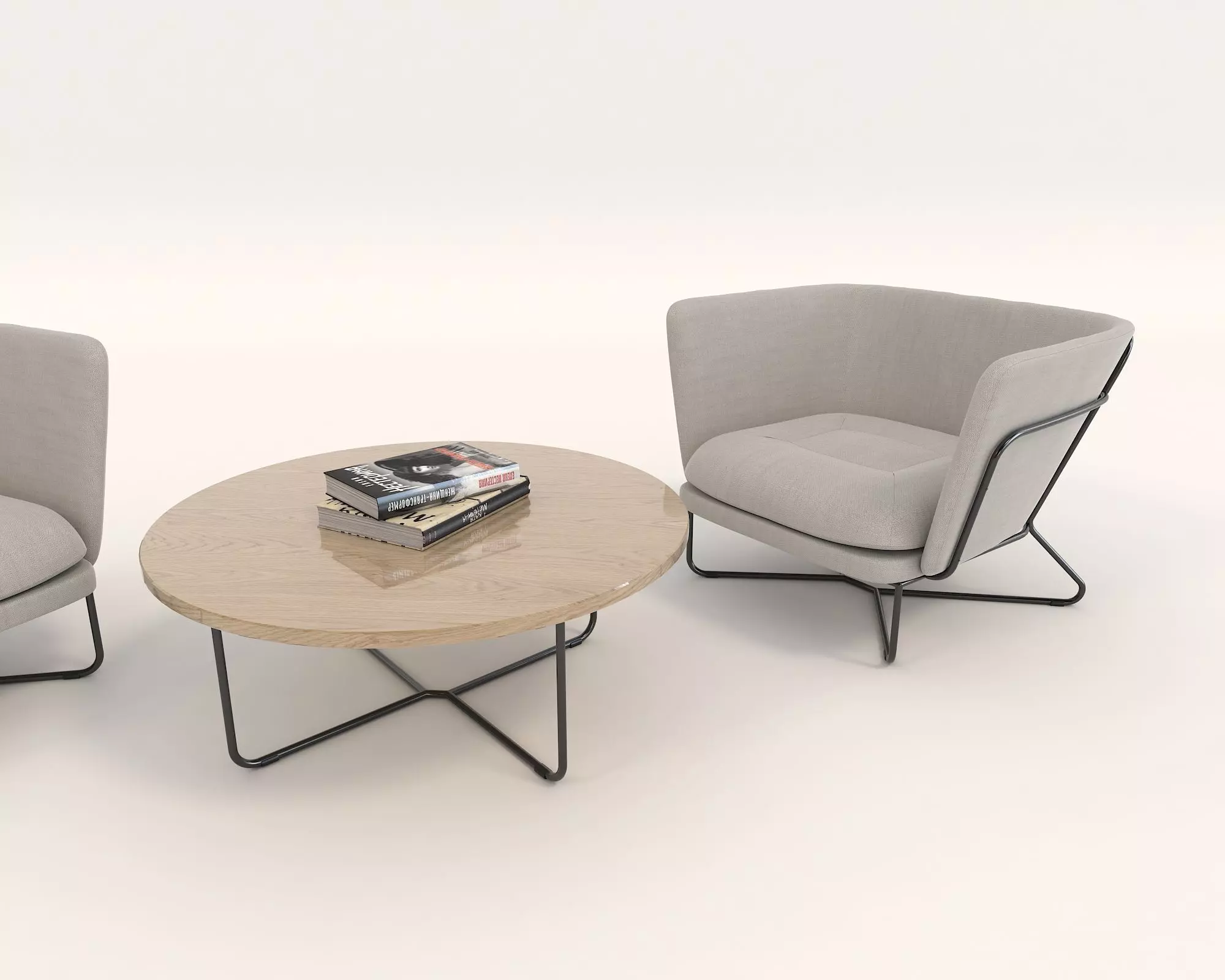Modern Coffee Table and Armchair Set 16 3D model_4