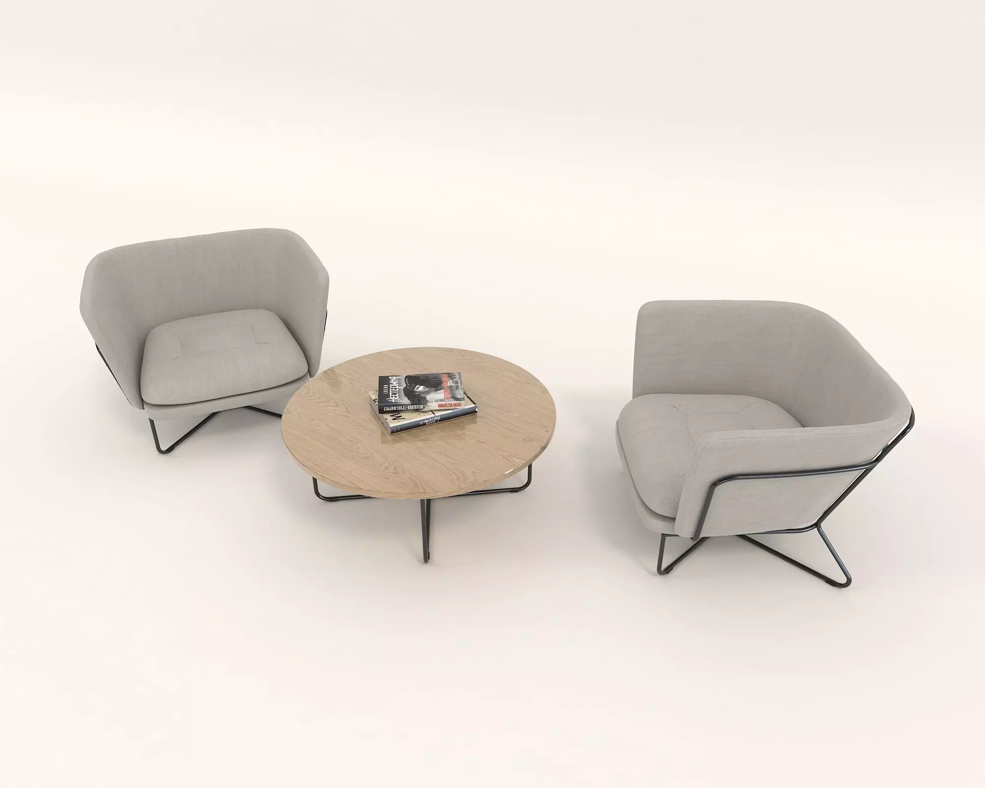 Modern Coffee Table and Armchair Set 16 3D model_3