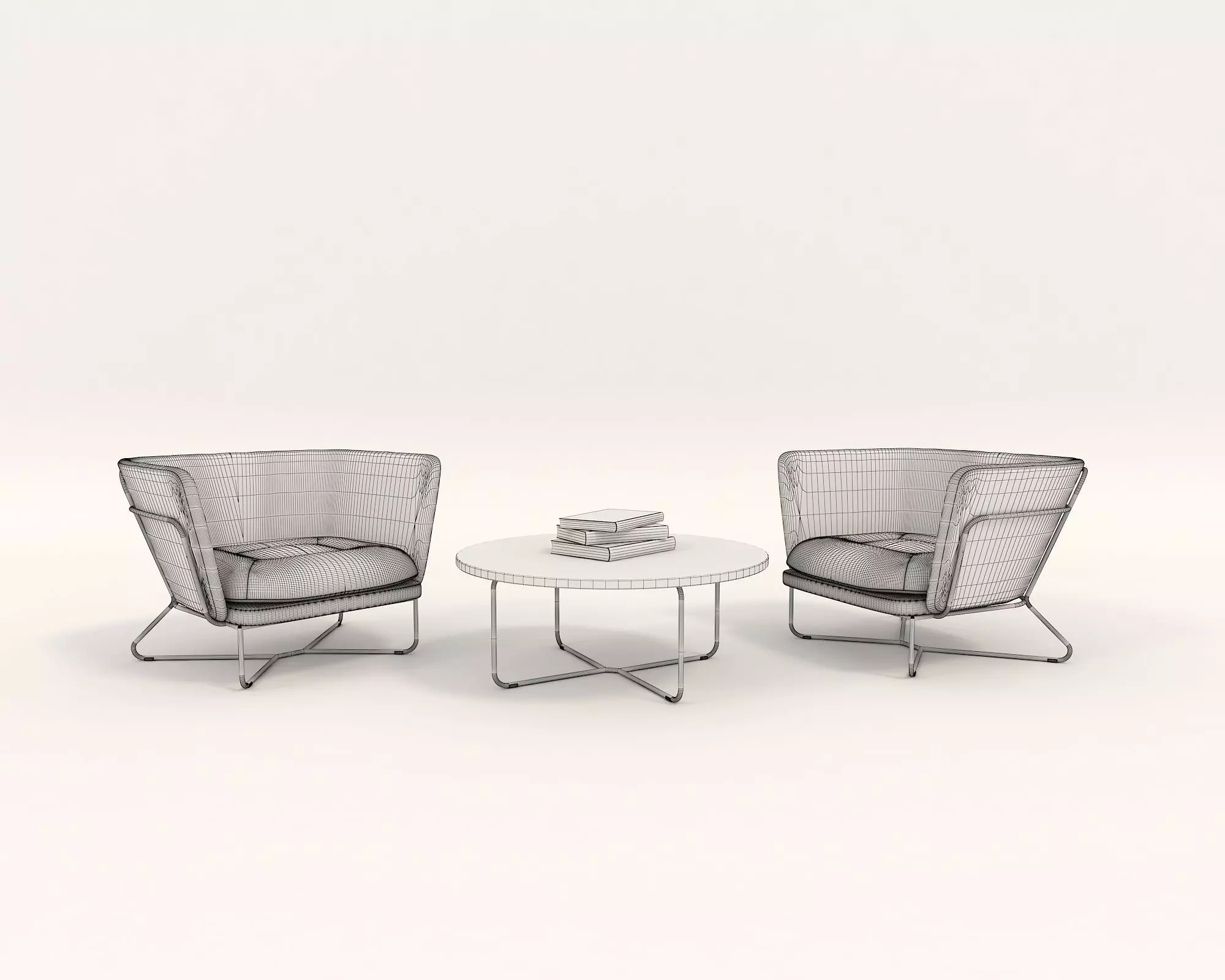 Modern Coffee Table and Armchair Set 16 3D model_9