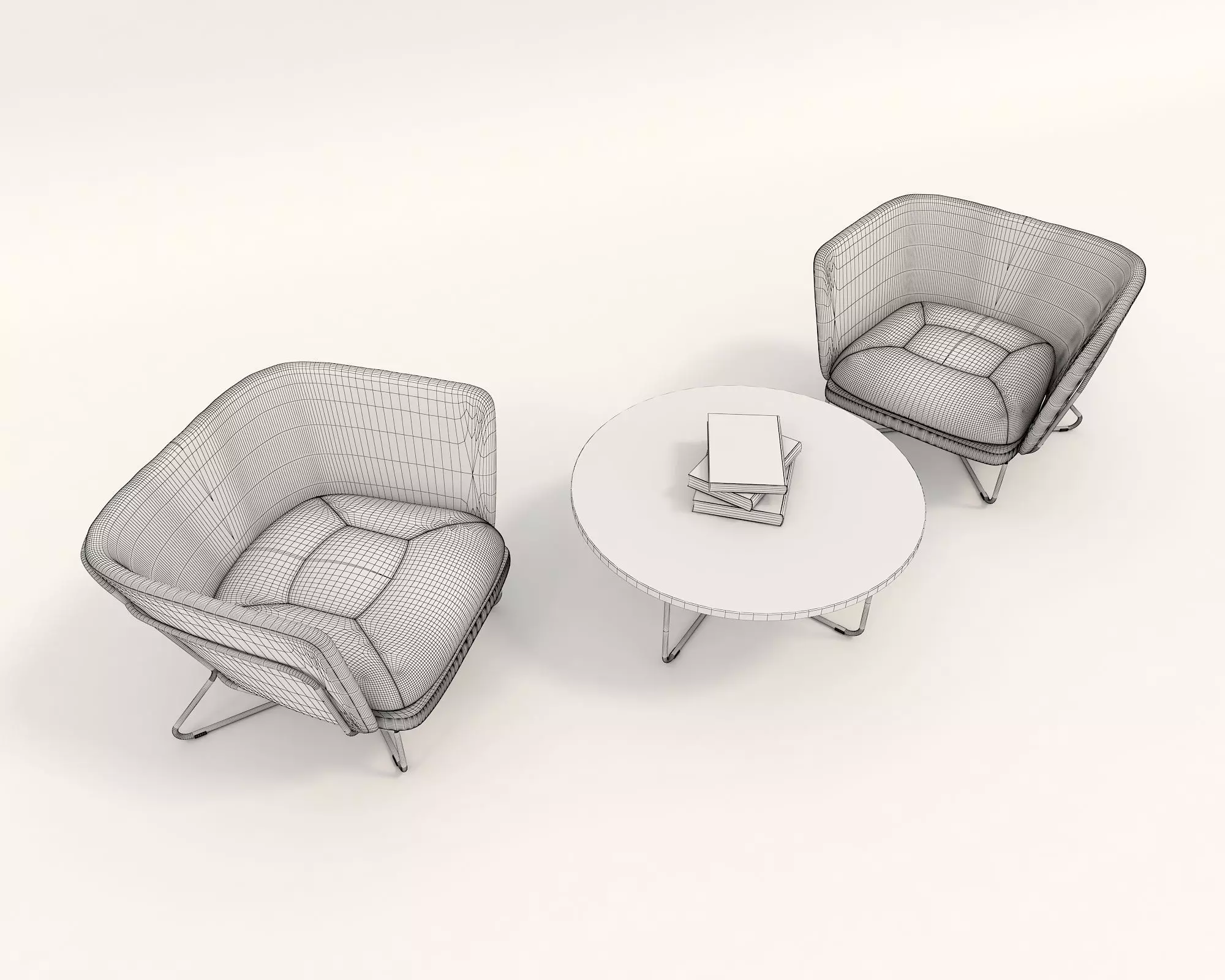 Modern Coffee Table and Armchair Set 16 3D model_10