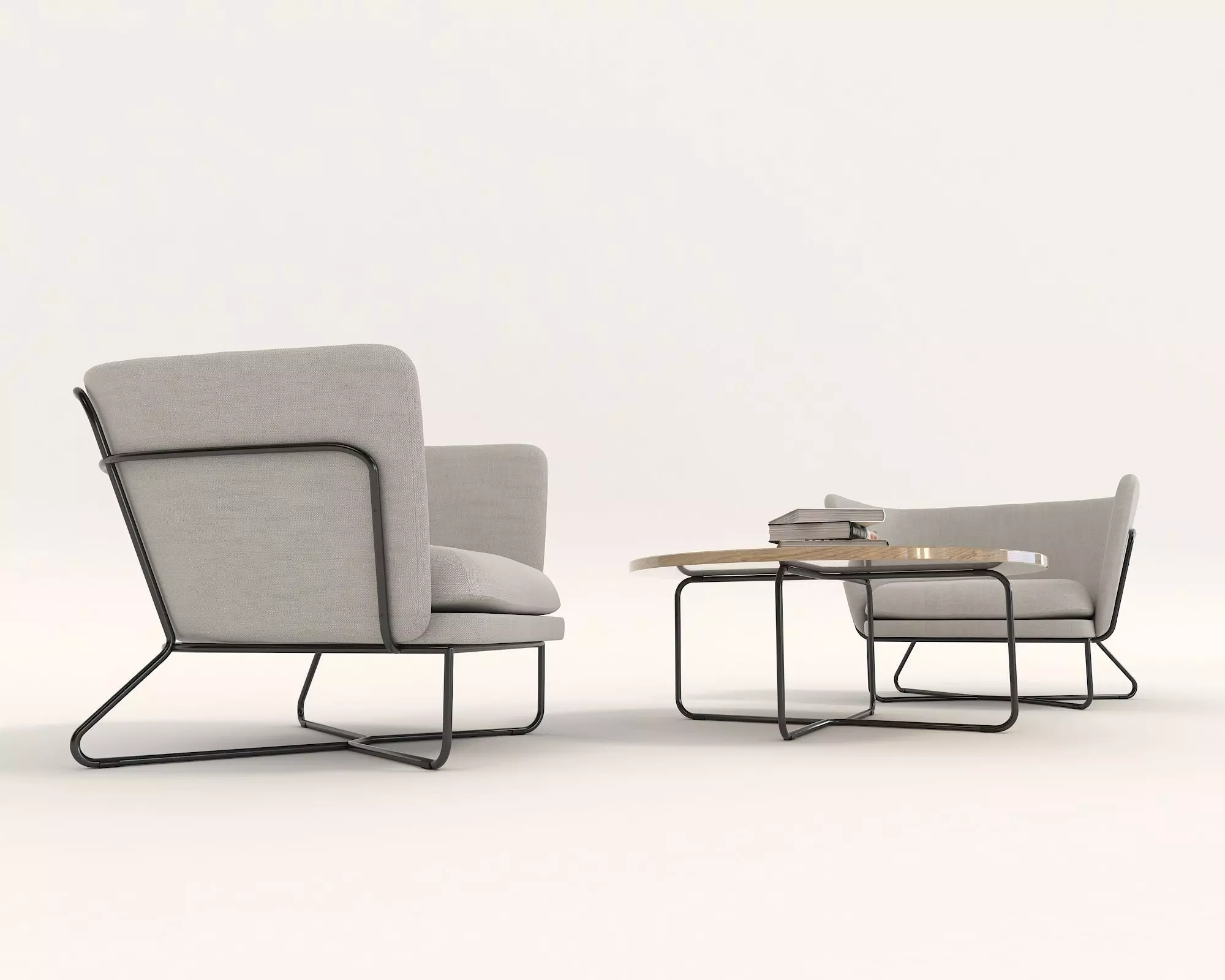 Modern Coffee Table and Armchair Set 16 3D model_6