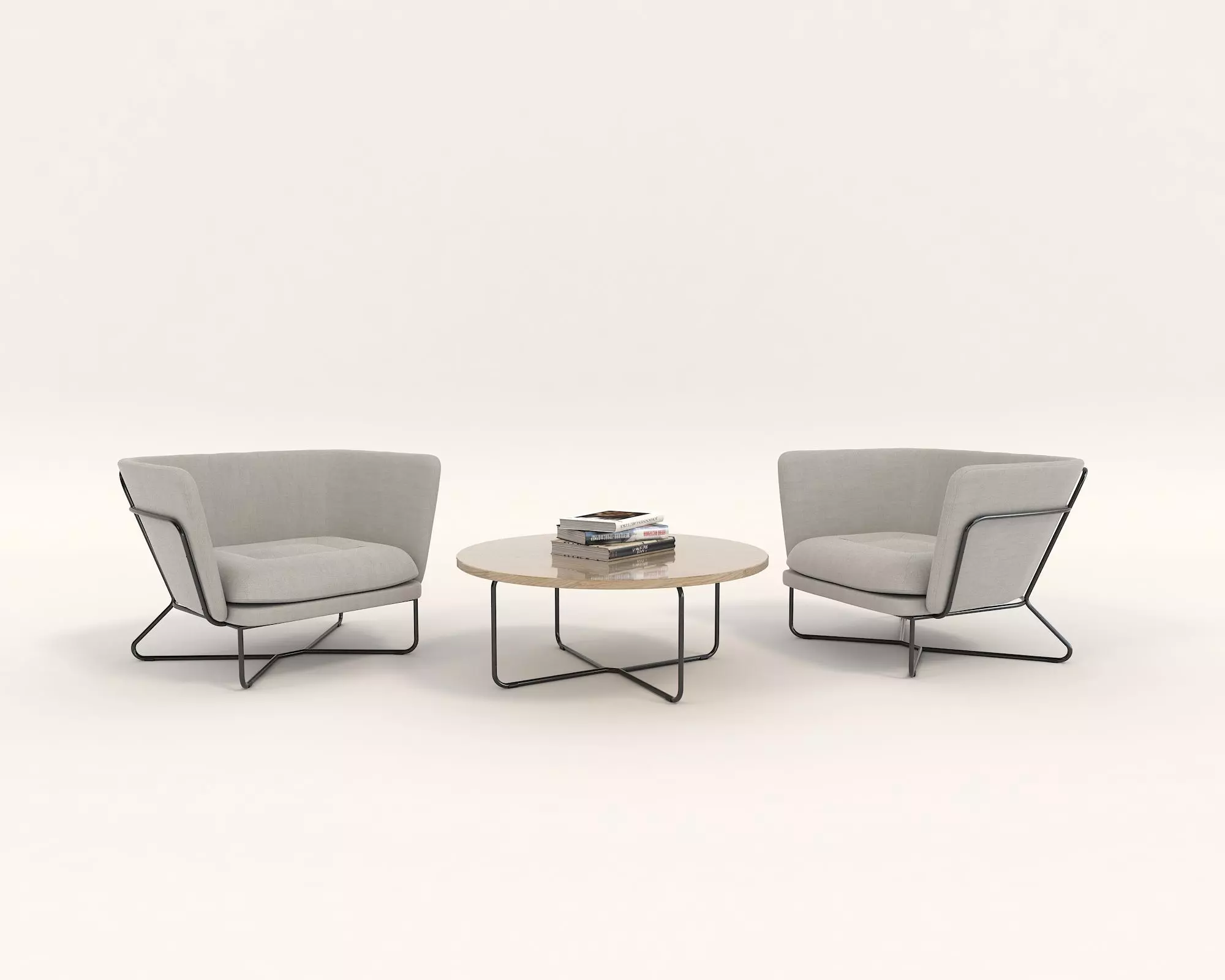 Modern Coffee Table and Armchair Set 16 3D model_0