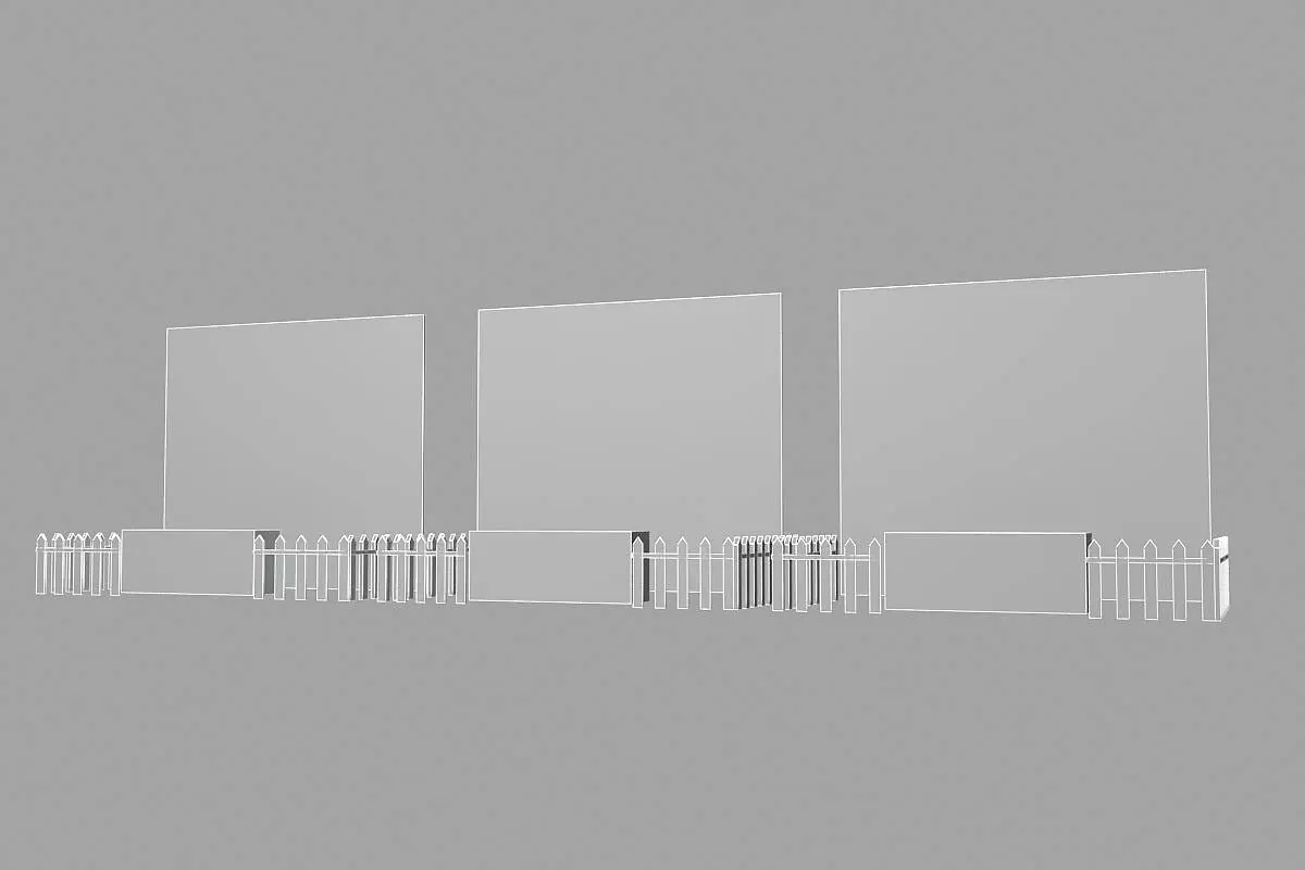 Stalls with Fencing Free low-poly 3D model