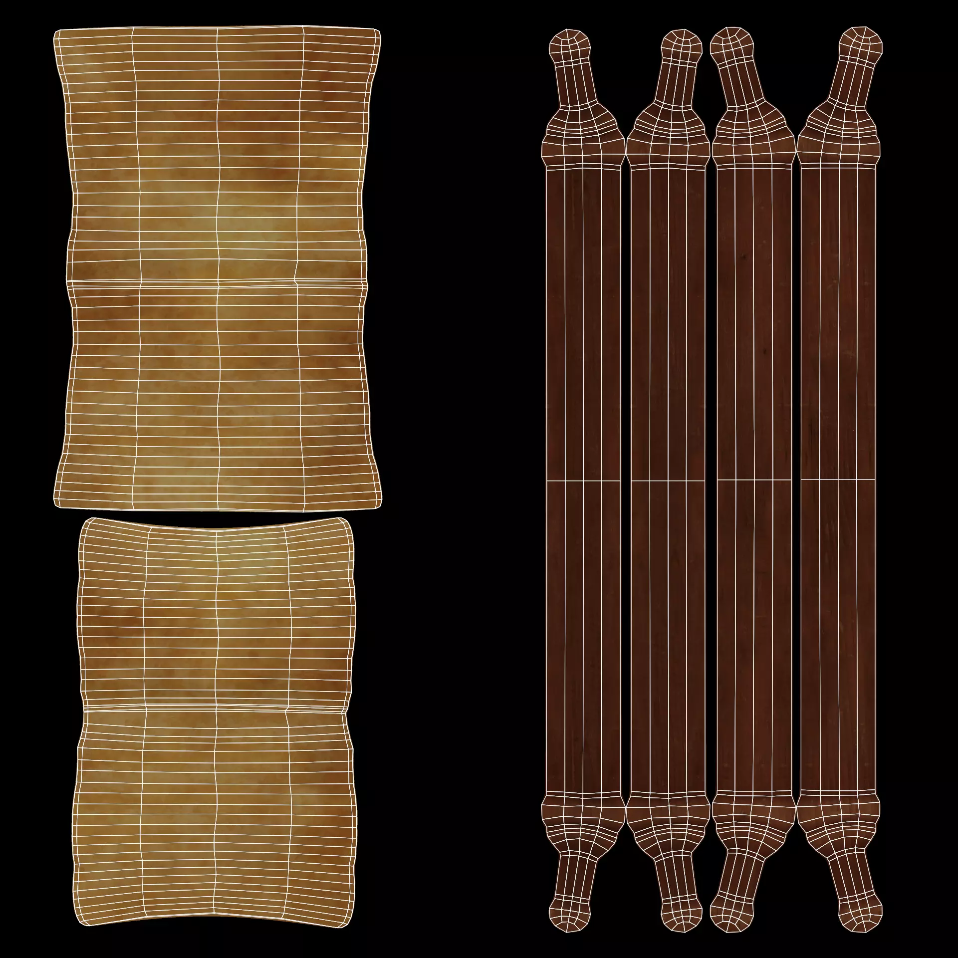 Scroll V4 - Medieval Paper Roll Prop Low-poly 3D model_6