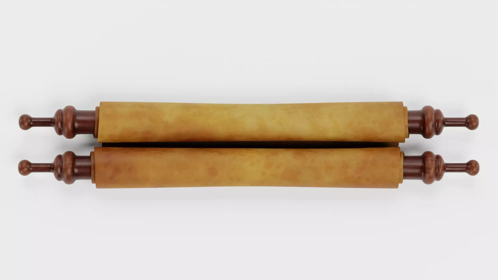 Scroll V4 - Medieval Paper Roll Prop Low-poly 3D model_1
