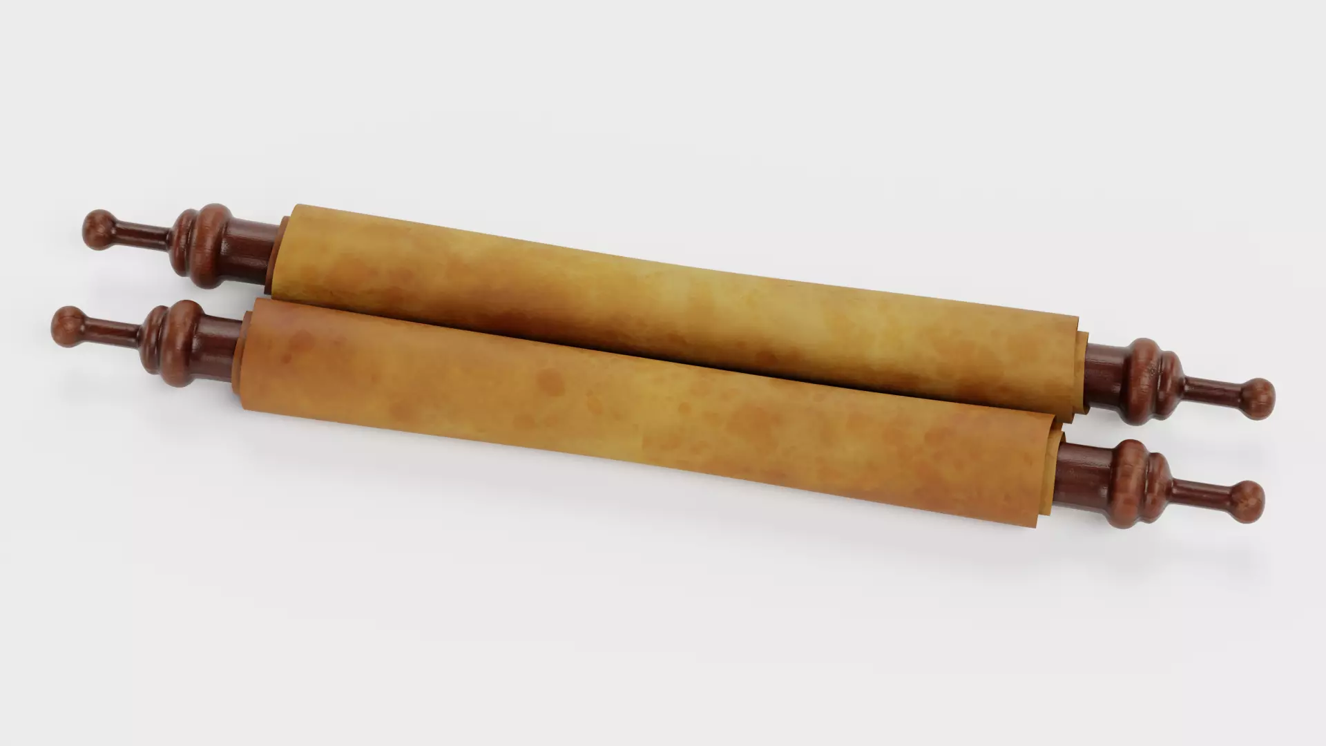 Scroll V4 - Medieval Paper Roll Prop Low-poly 3D model_0