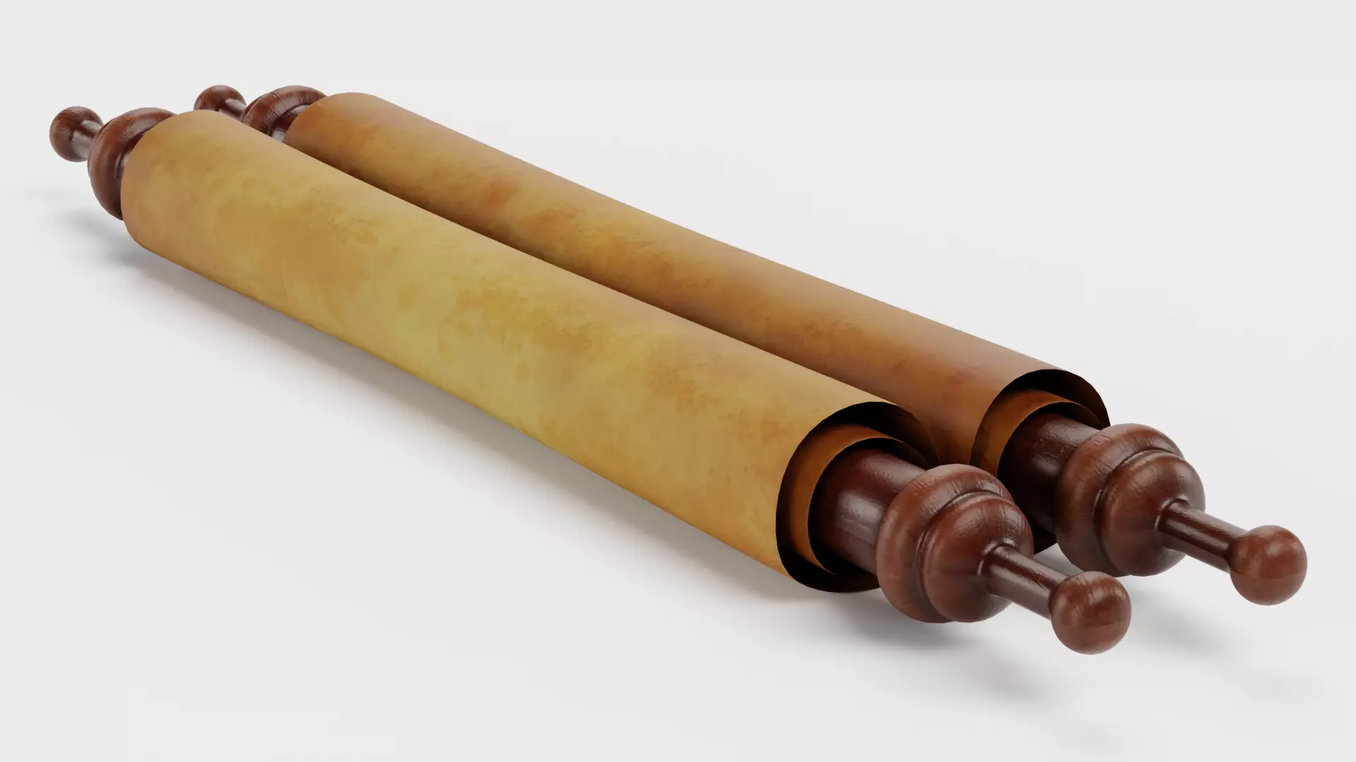 Scroll V4 - Medieval Paper Roll Prop Low-poly 3D model_5