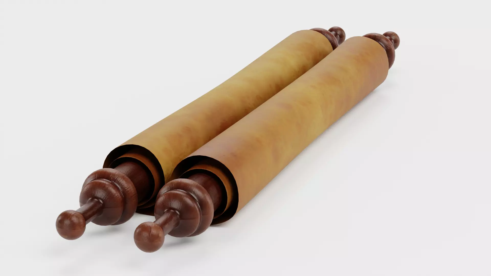 Scroll V4 - Medieval Paper Roll Prop Low-poly 3D model_4