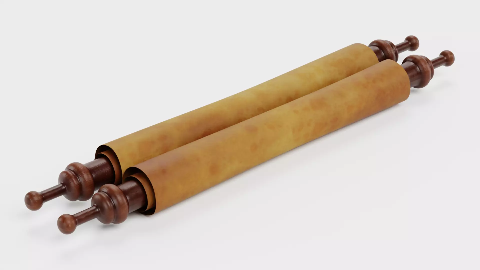 Scroll V4 - Medieval Paper Roll Prop Low-poly 3D model_3