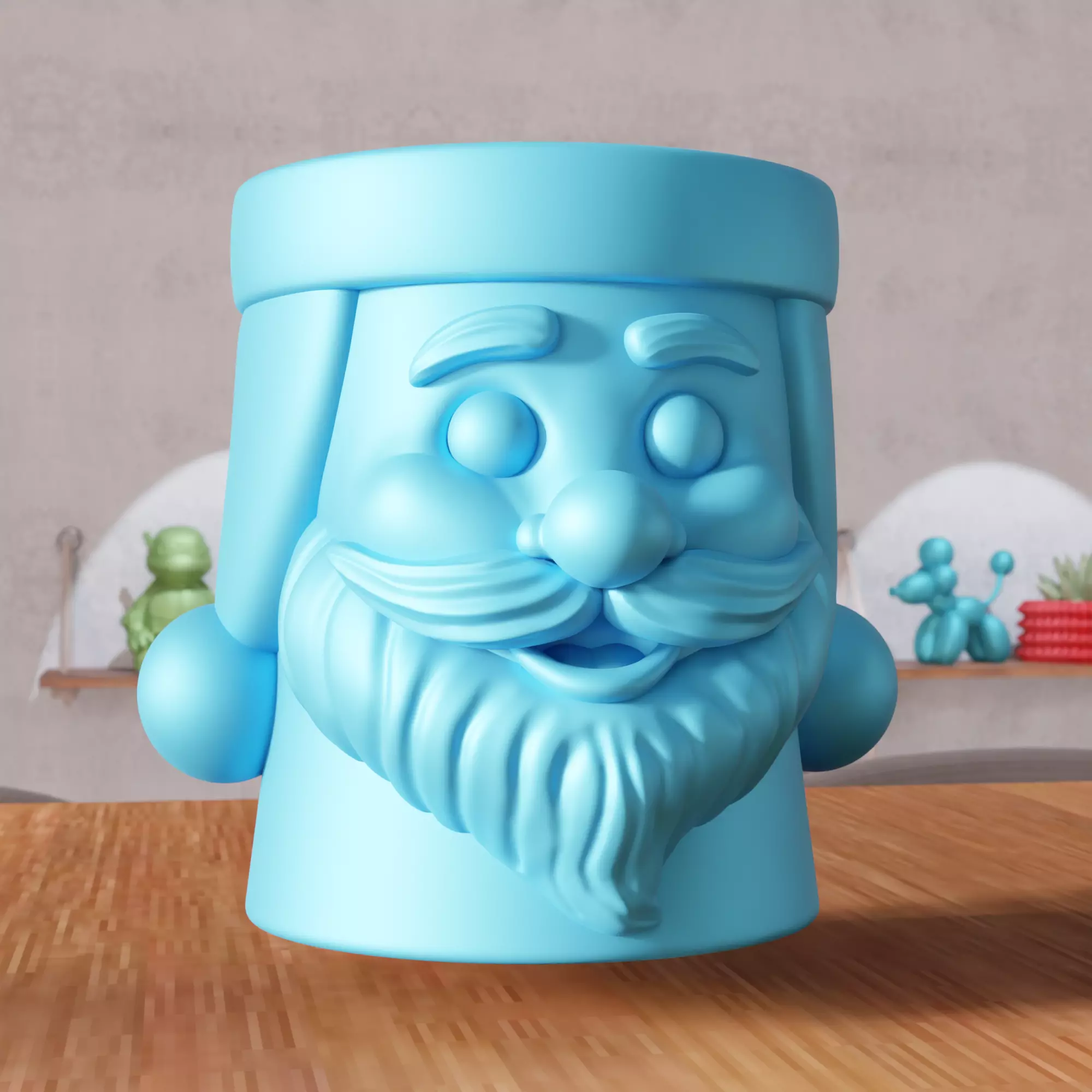 Santa Claus Planter STL File - 477 3D print model_2