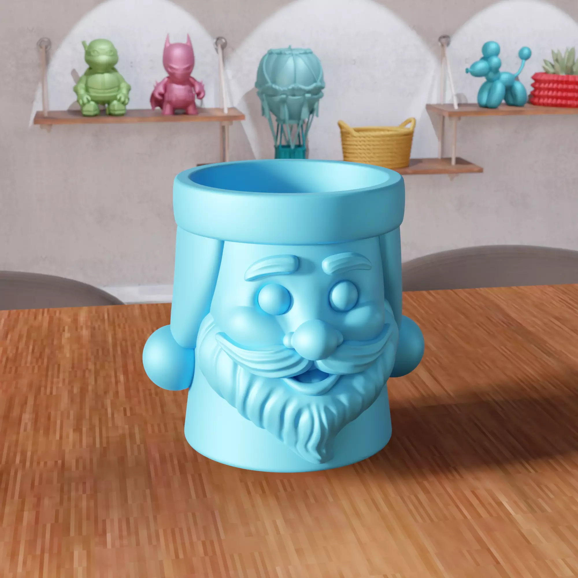 Santa Claus Planter STL File - 477 3D print model_6