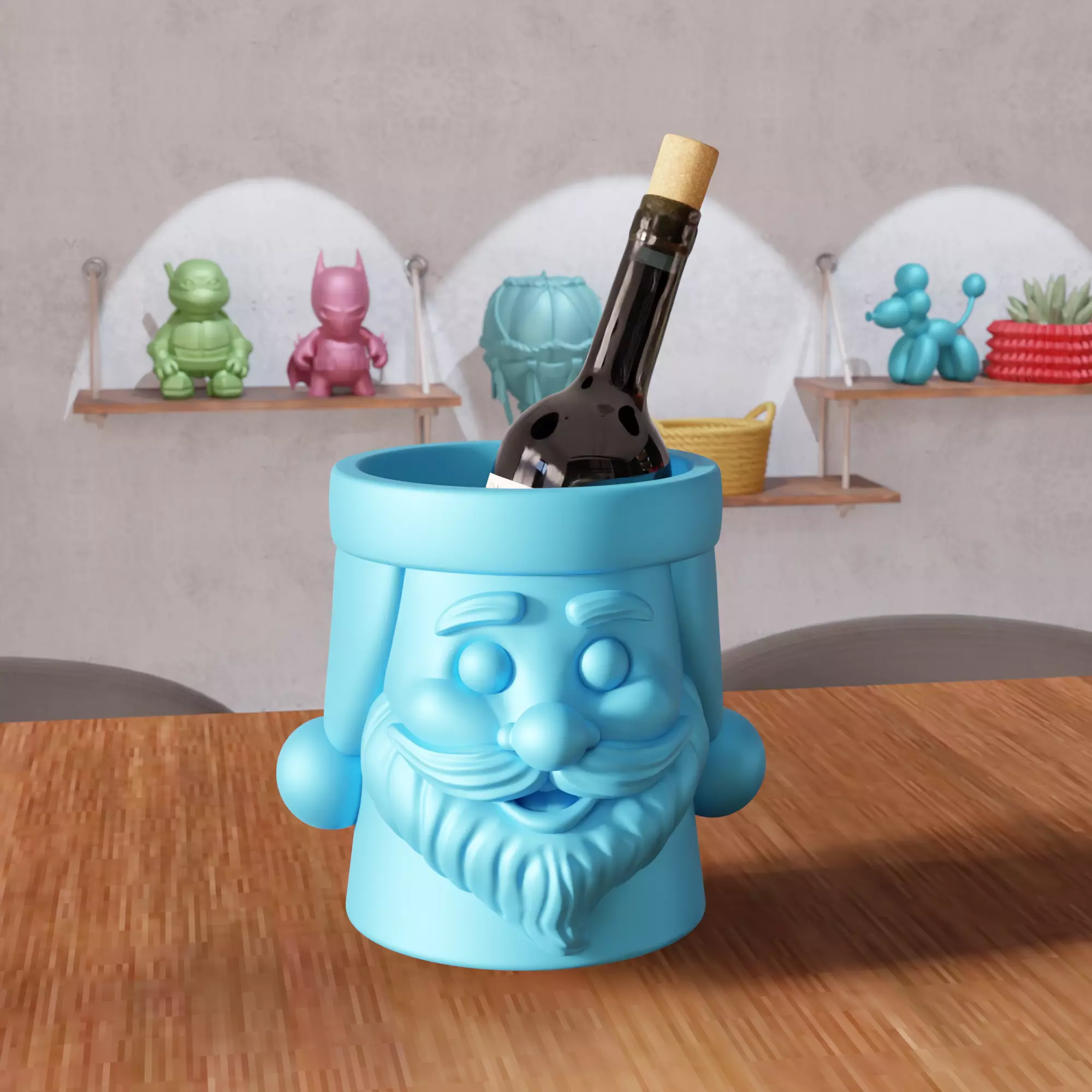 Santa Claus Planter STL File - 477 3D print model_1