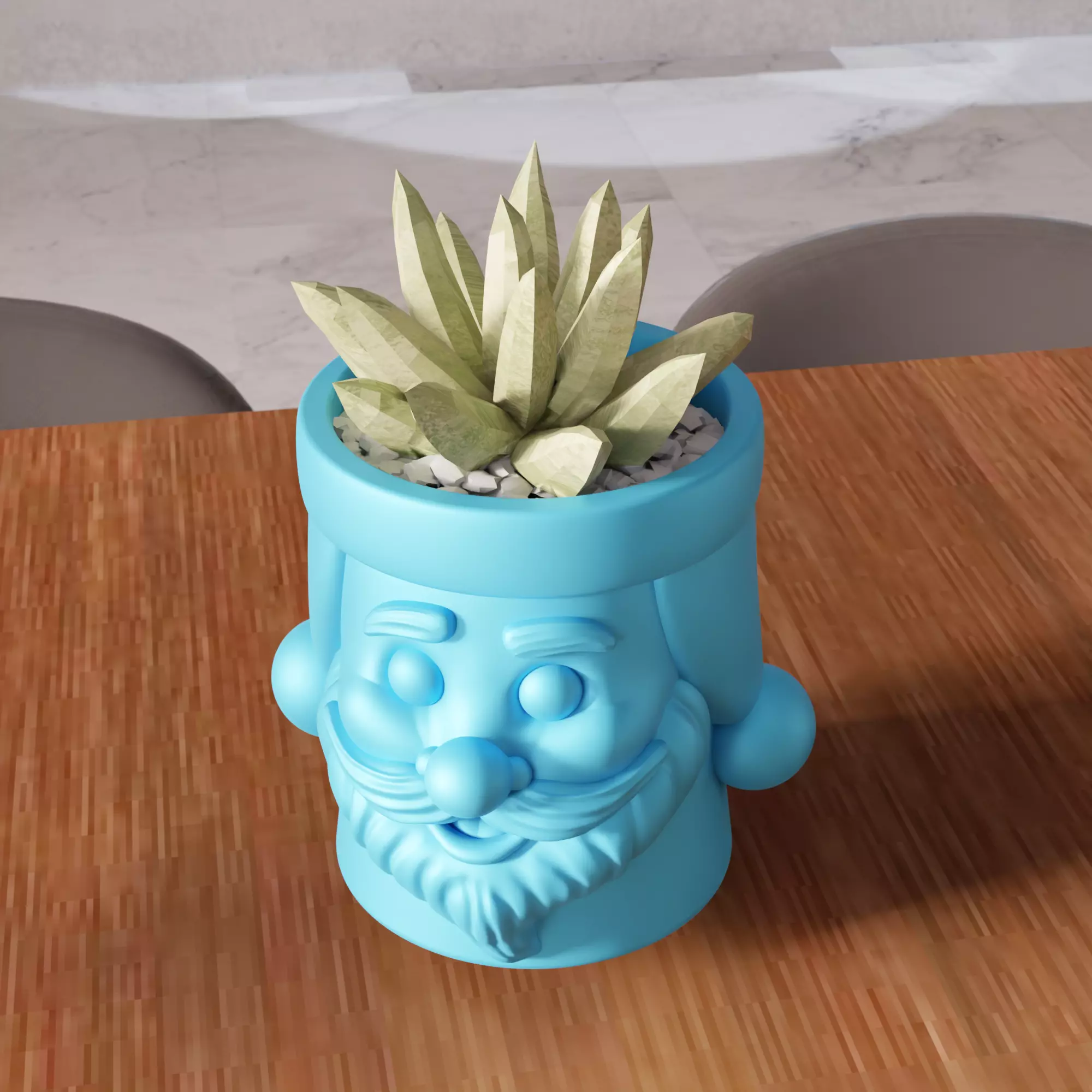 Santa Claus Planter STL File - 477 3D print model_4