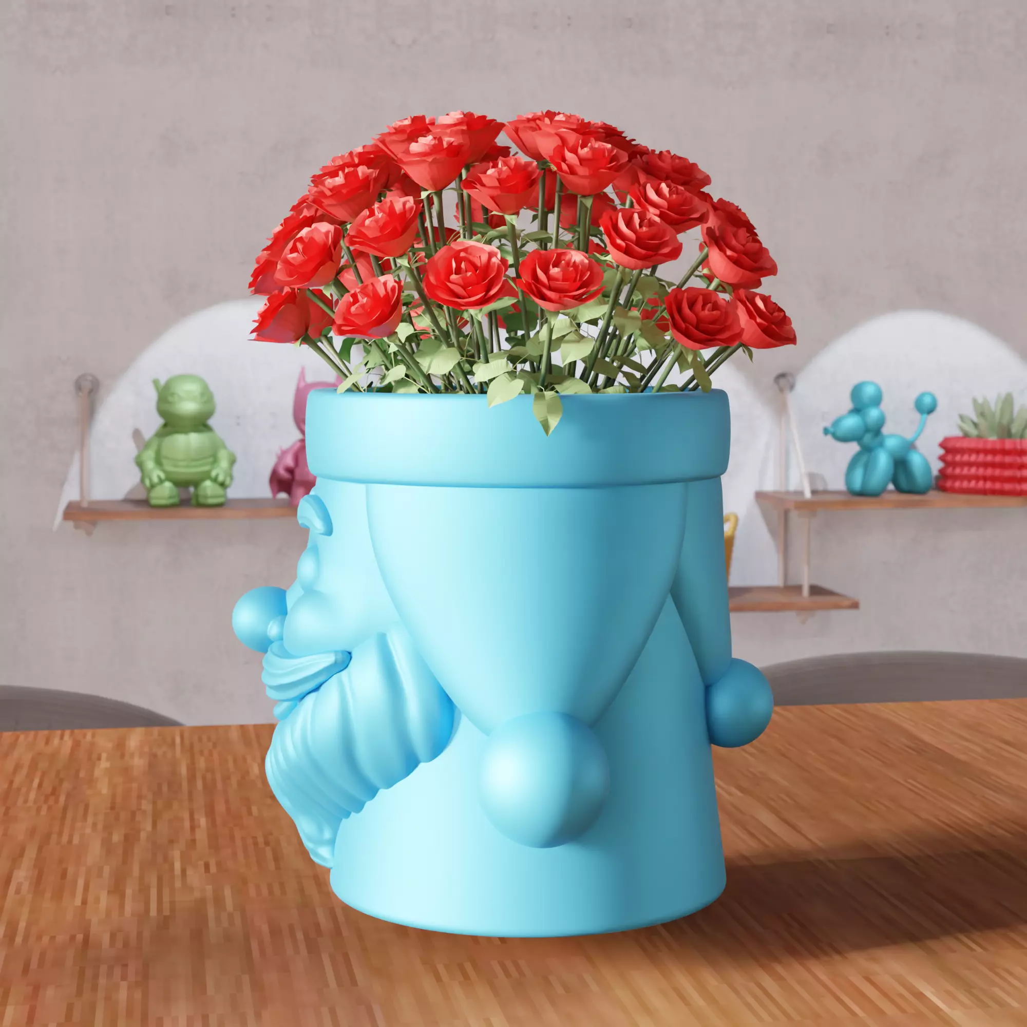 Santa Claus Planter STL File - 477 3D print model_5