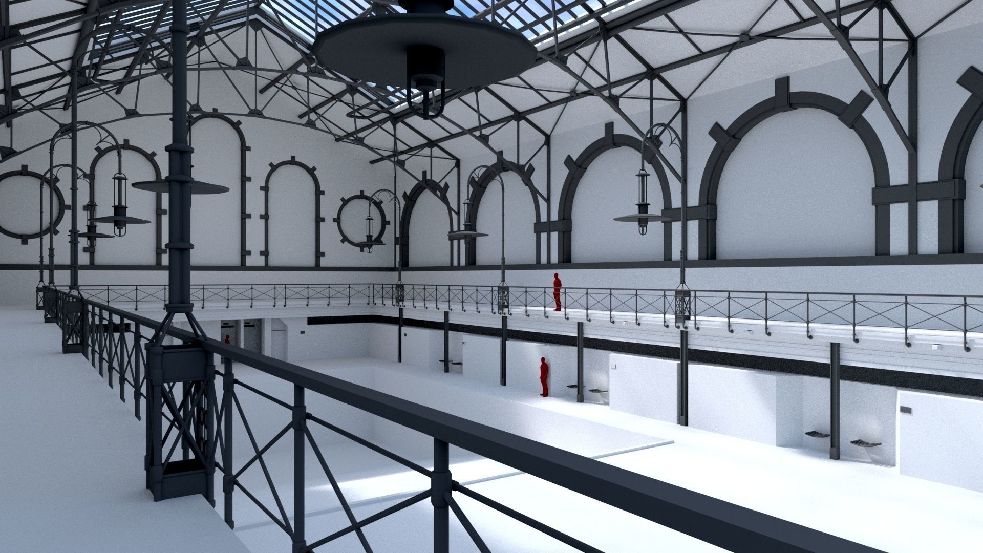 Swimming Pool Charlottenburg Low-poly 3D model_2