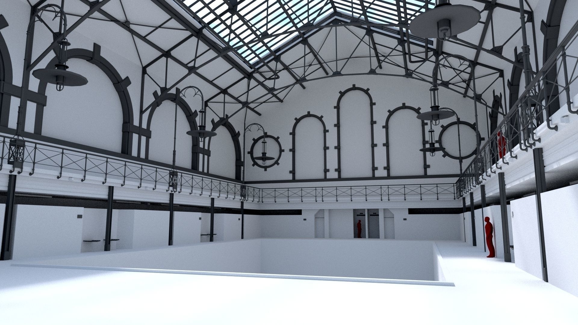 Swimming Pool Charlottenburg Low-poly 3D model_1