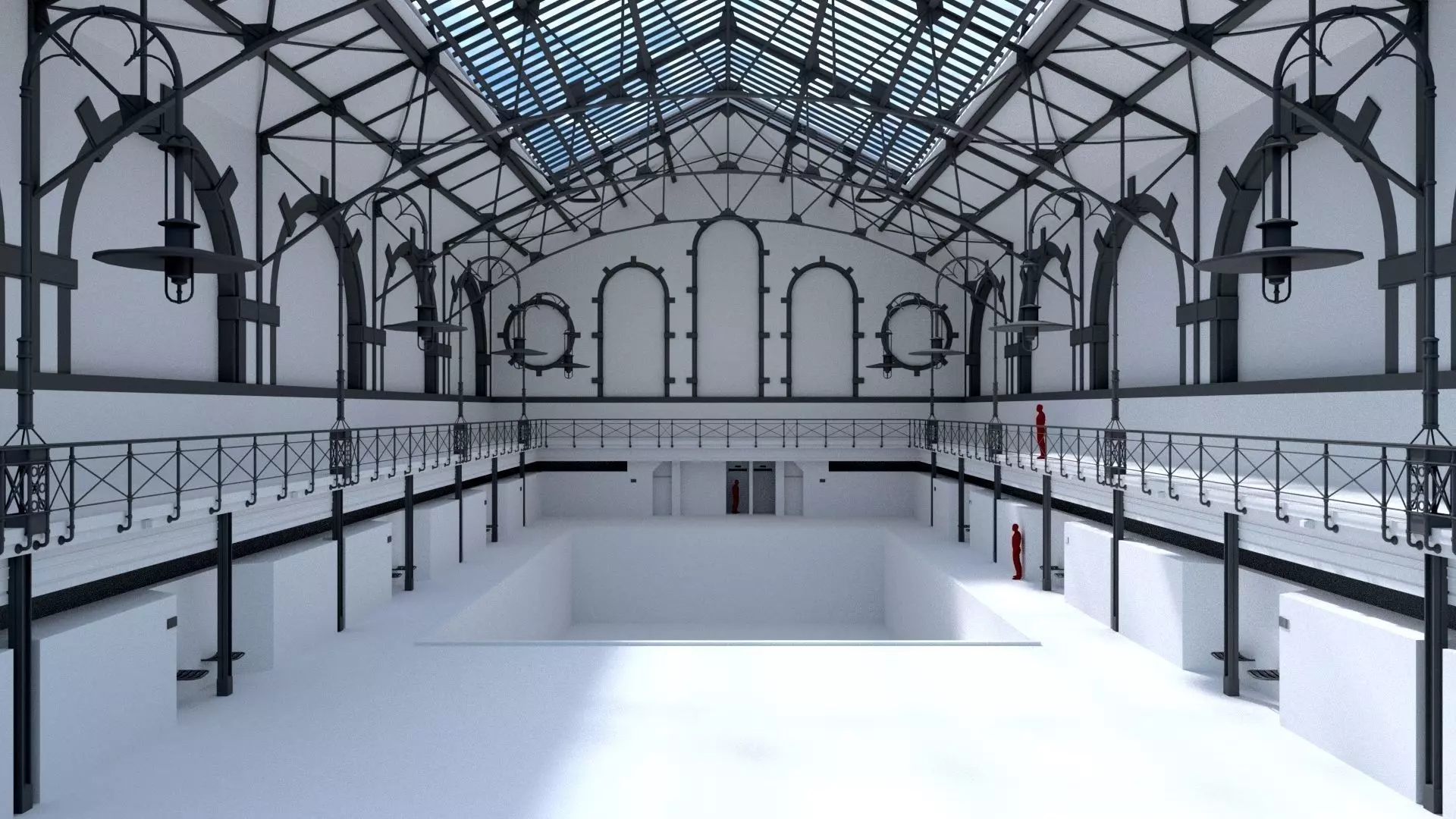 Swimming Pool Charlottenburg Low-poly 3D model_0