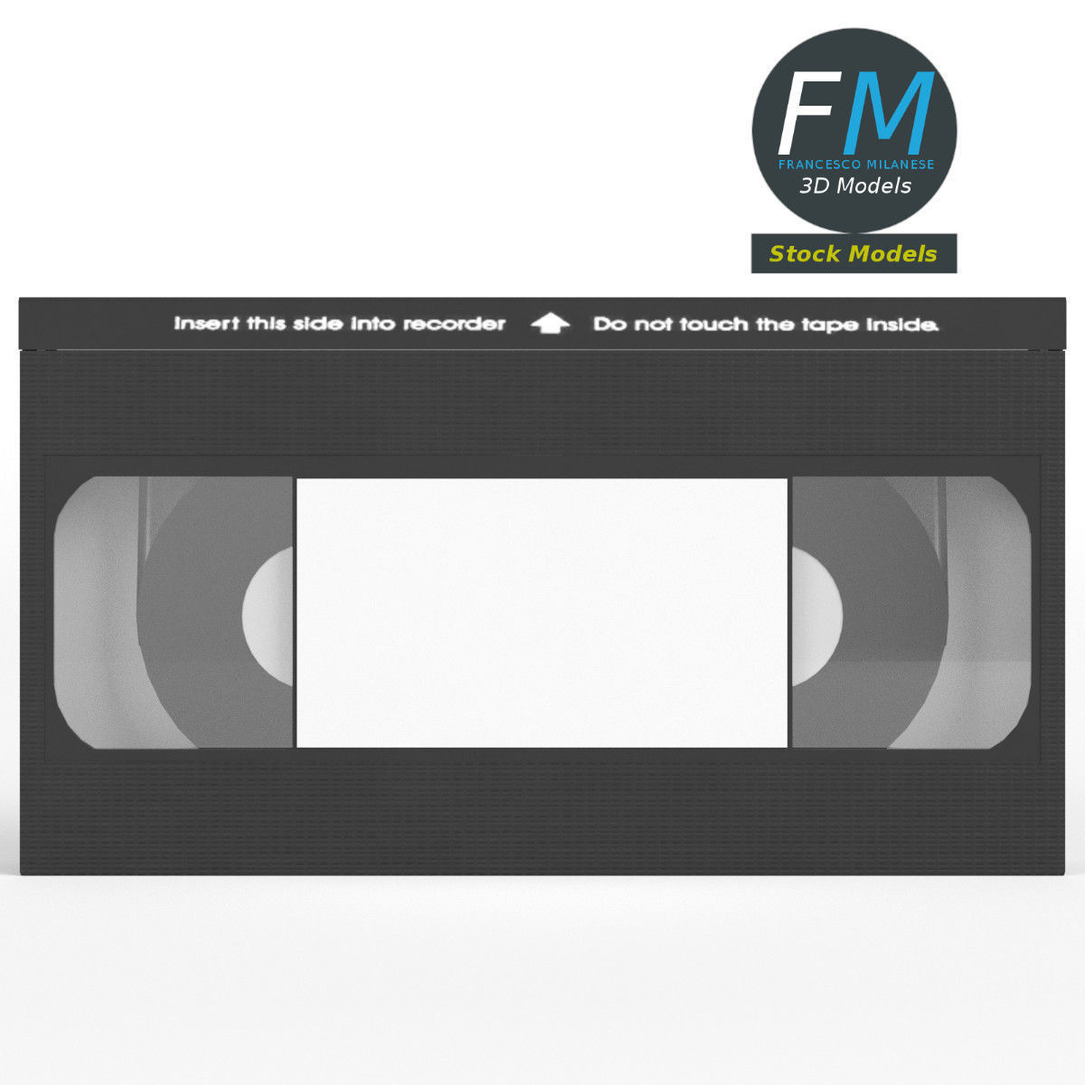 VHS videotape cassette 3D model_3