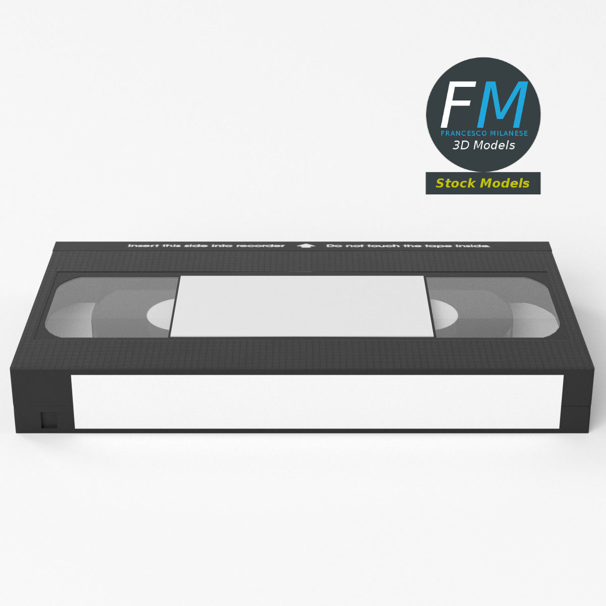 VHS videotape cassette 3D model_5