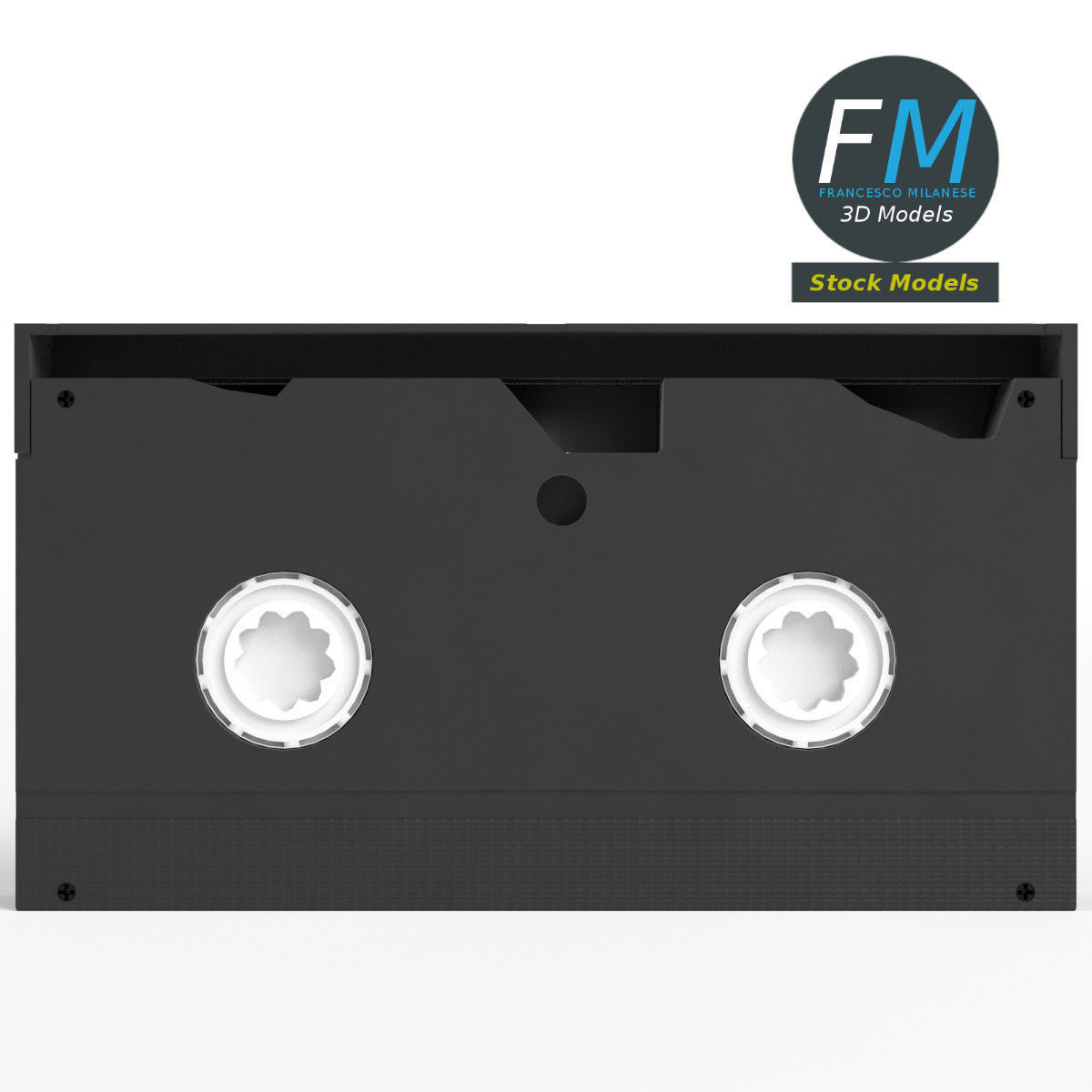 VHS videotape cassette 3D model_4