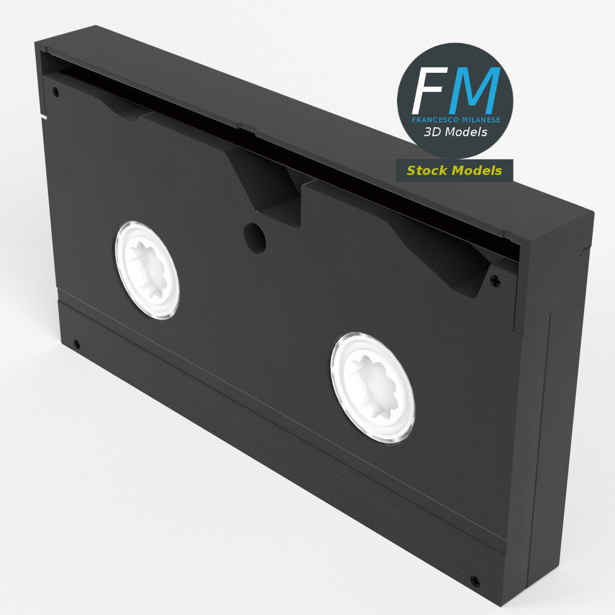 VHS videotape cassette 3D model_2