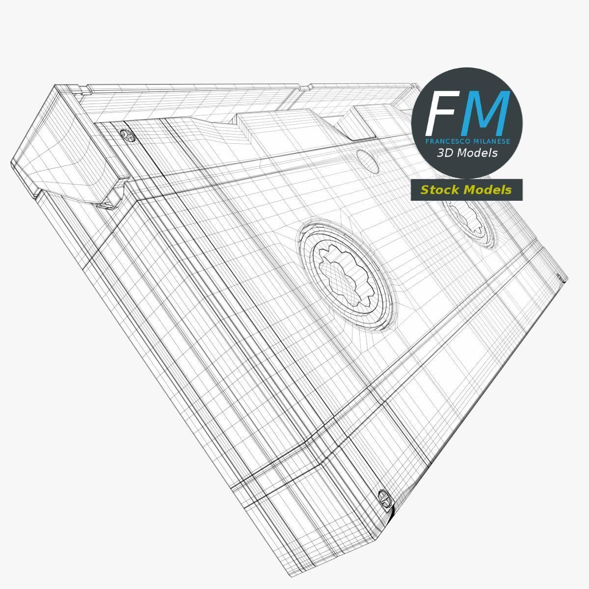 VHS videotape cassette 3D model_8