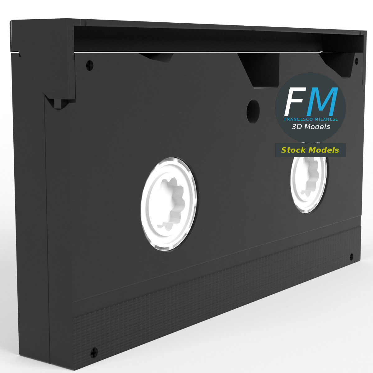 VHS videotape cassette 3D model_6