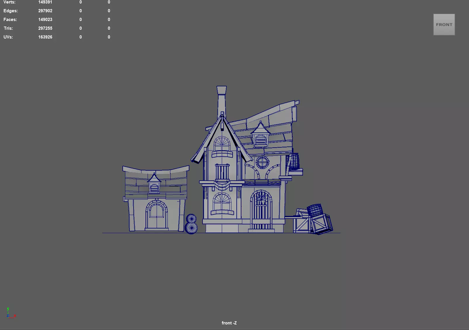 Basic House Low-poly 3D model_1