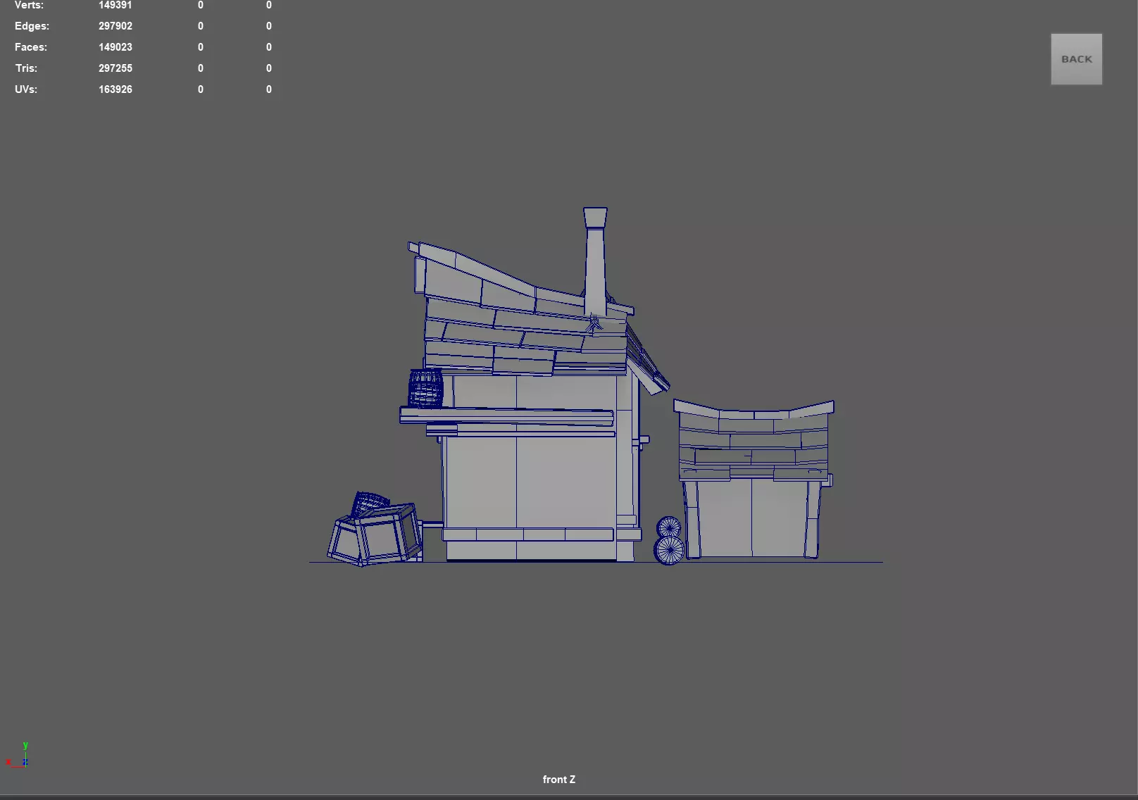 Basic House Low-poly 3D model_3