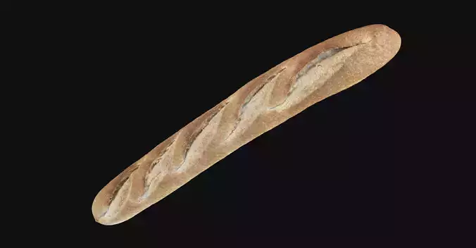 Baguette Bread 3d scan in highpoly