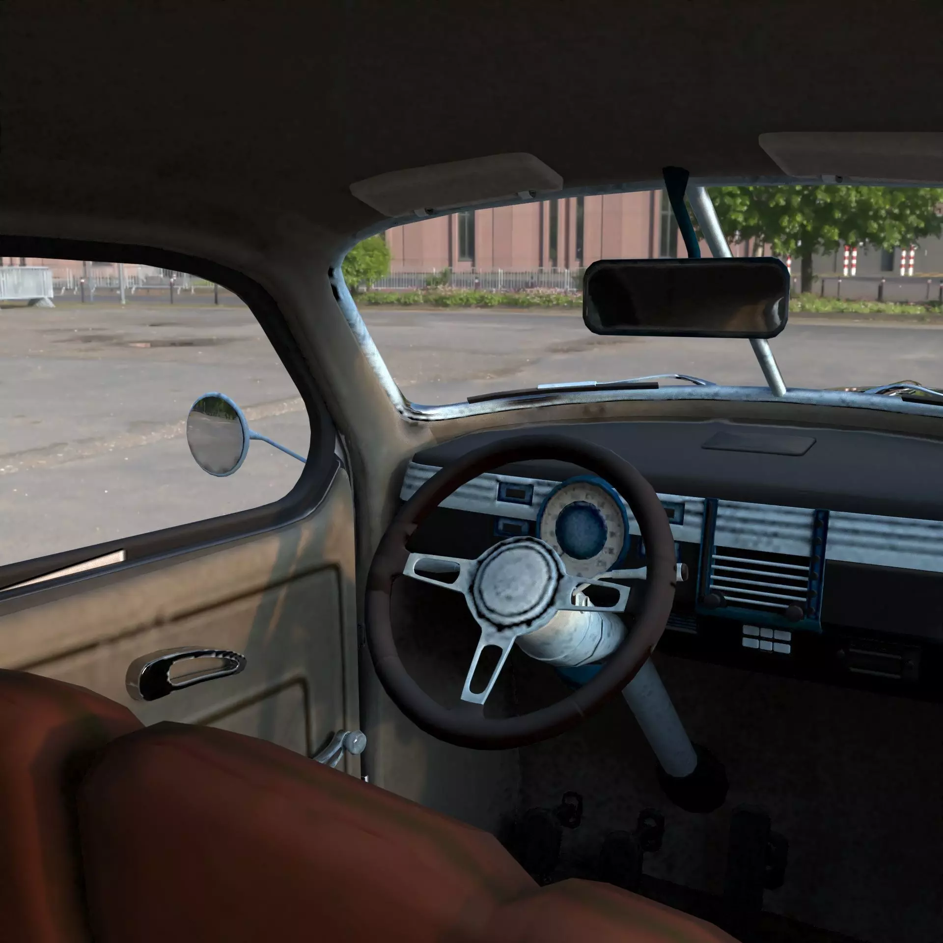 Vintage Classic Car Lowpoly PBR 3D Model Low-poly 3D model_9