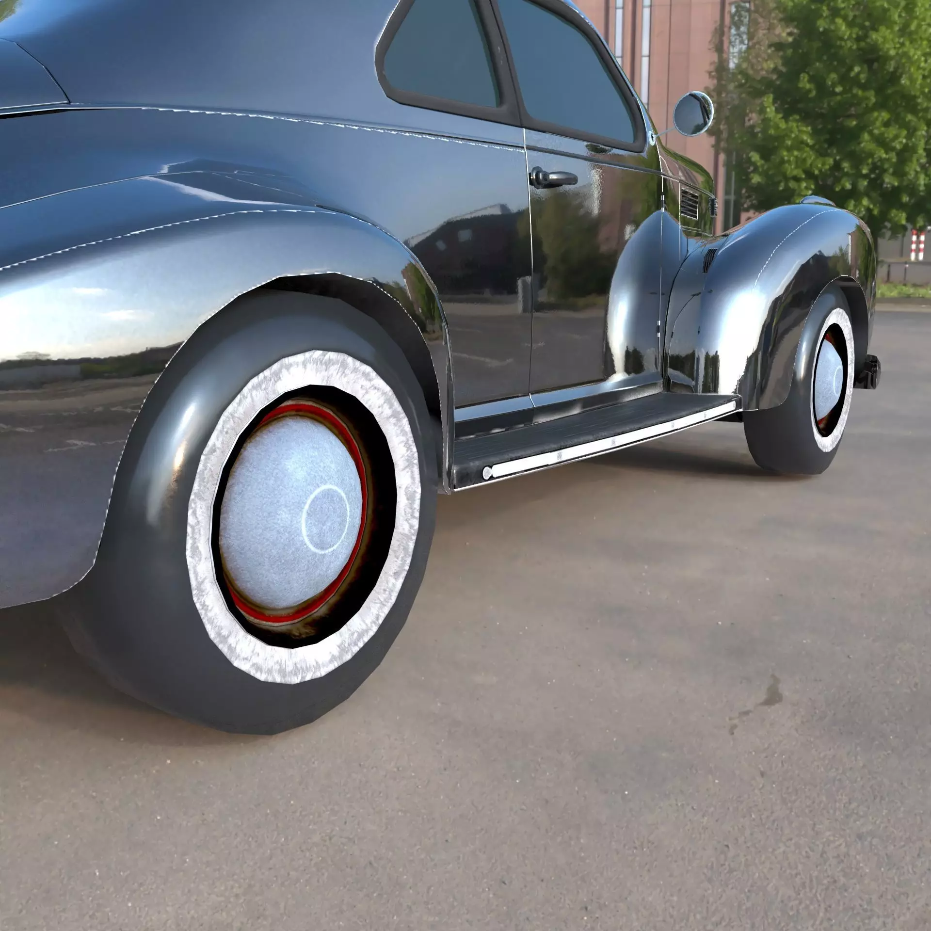 Vintage Classic Car Lowpoly PBR 3D Model Low-poly 3D model_8