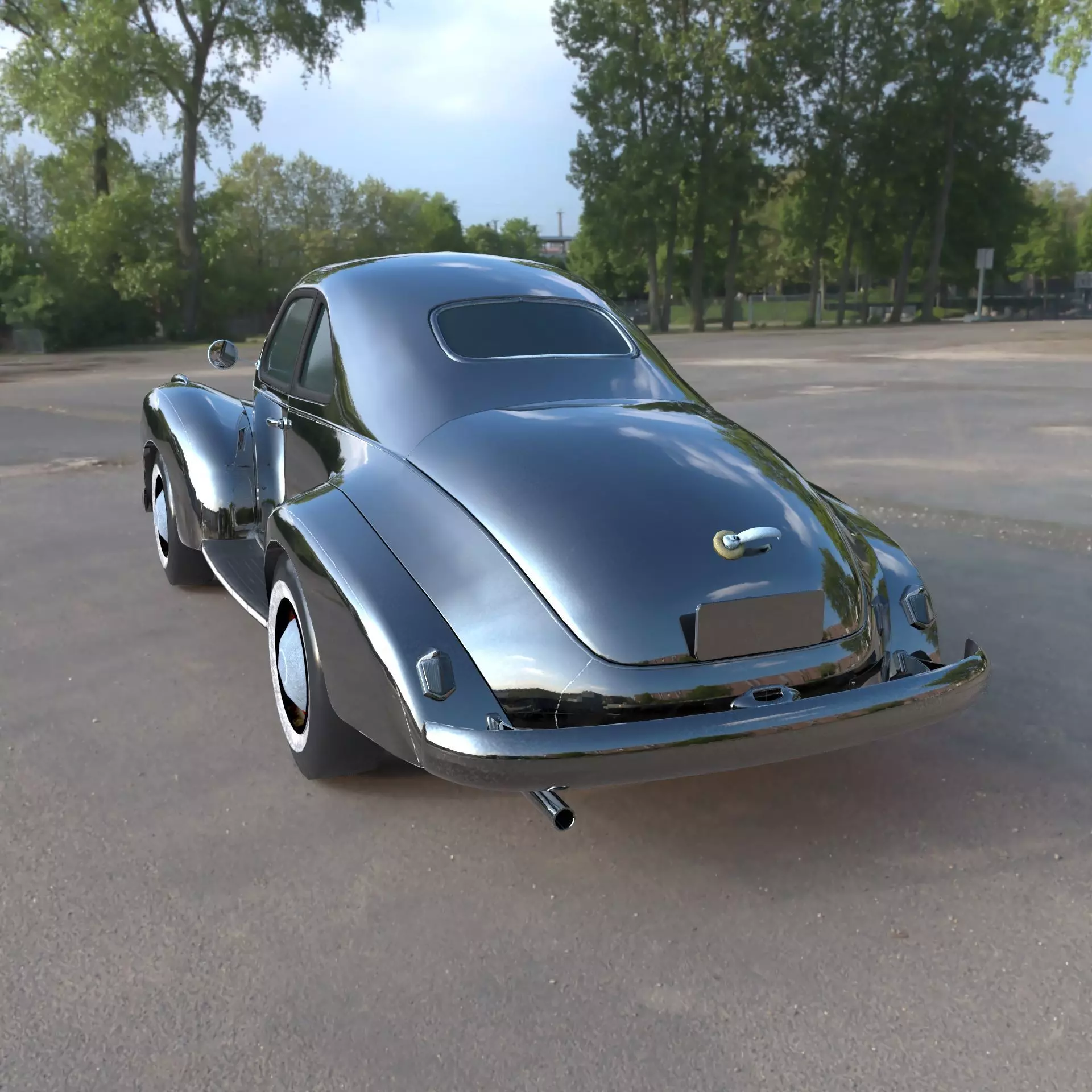 Vintage Classic Car Lowpoly PBR 3D Model Low-poly 3D model_6