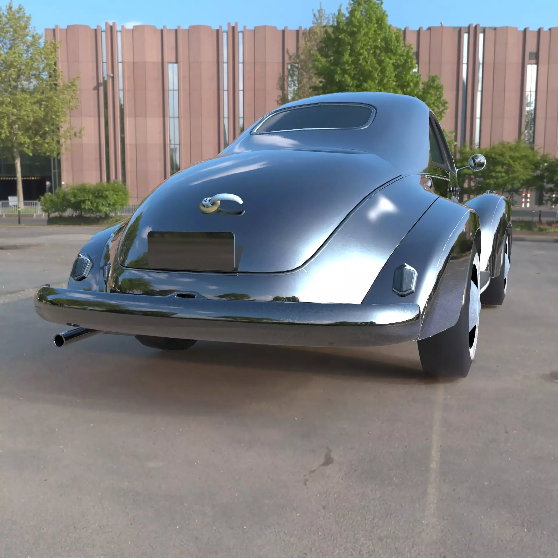 Vintage Classic Car Lowpoly PBR 3D Model Low-poly 3D model_7