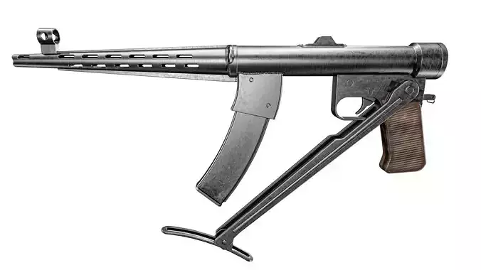 Hungarian K1 Kucher Light Submachine Gun Low-poly 3D model