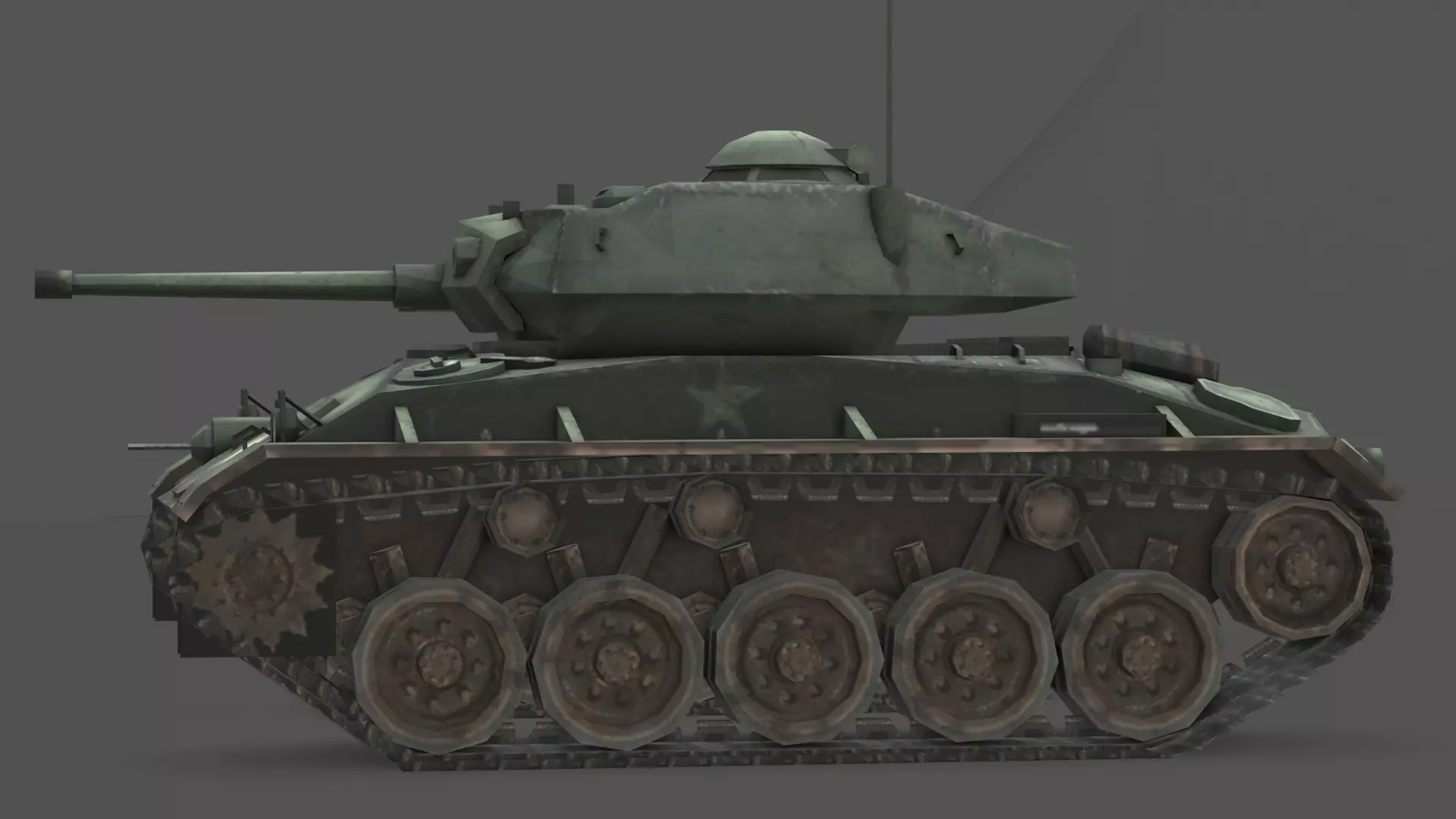  M24 Chaffee 3D Model Low-poly 3D model_5