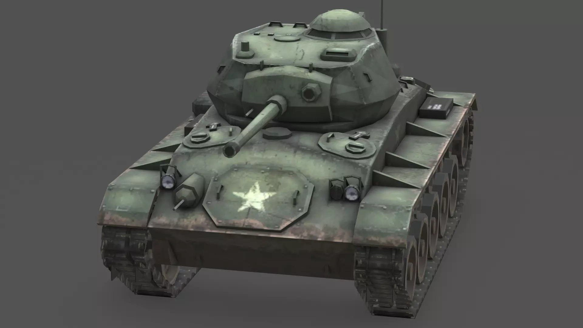  M24 Chaffee 3D Model Low-poly 3D model_10