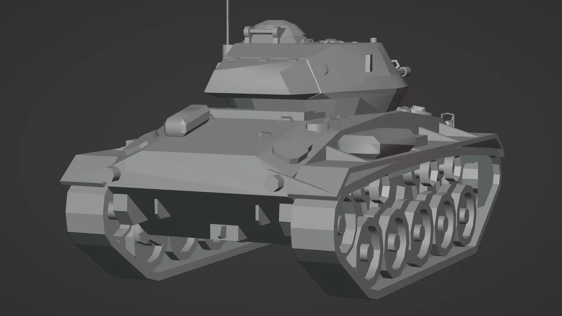  M24 Chaffee 3D Model Low-poly 3D model_12