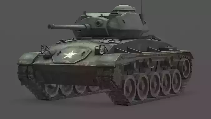  M24 Chaffee 3D Model Low-poly 3D model