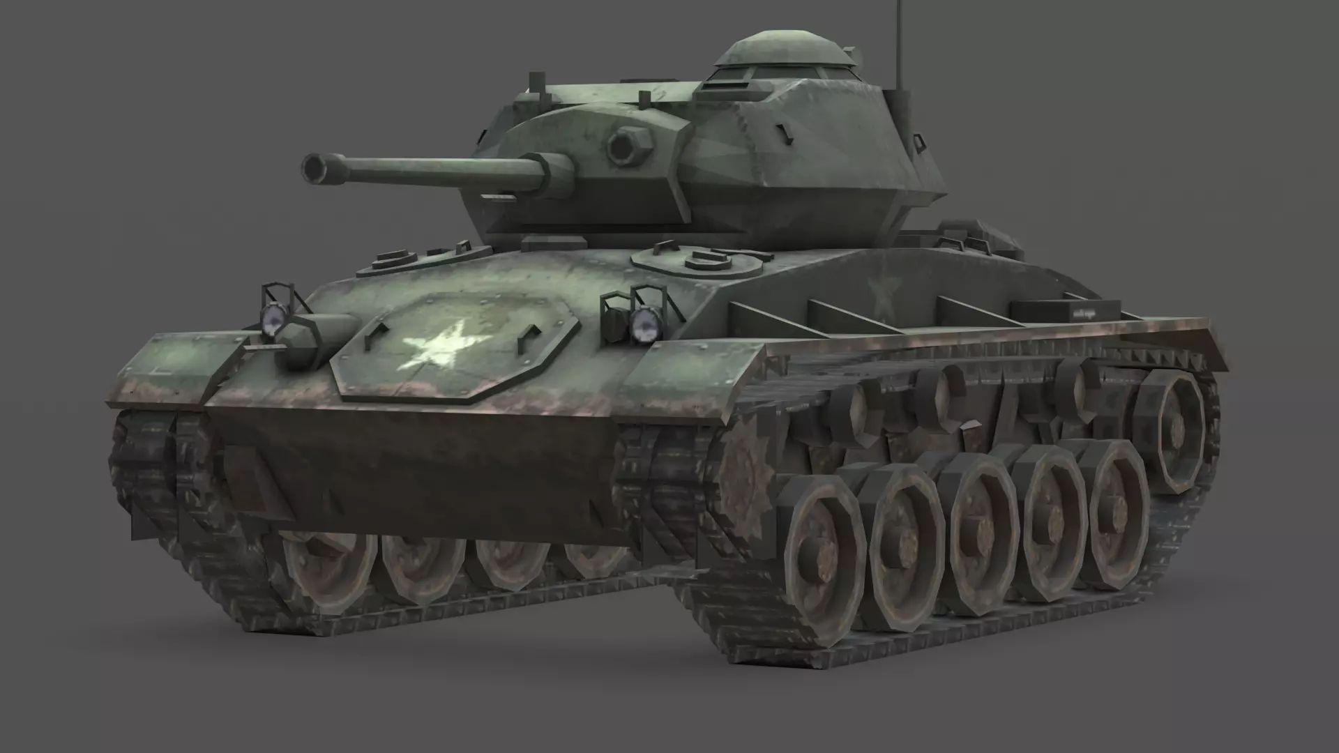  M24 Chaffee 3D Model Low-poly 3D model_0