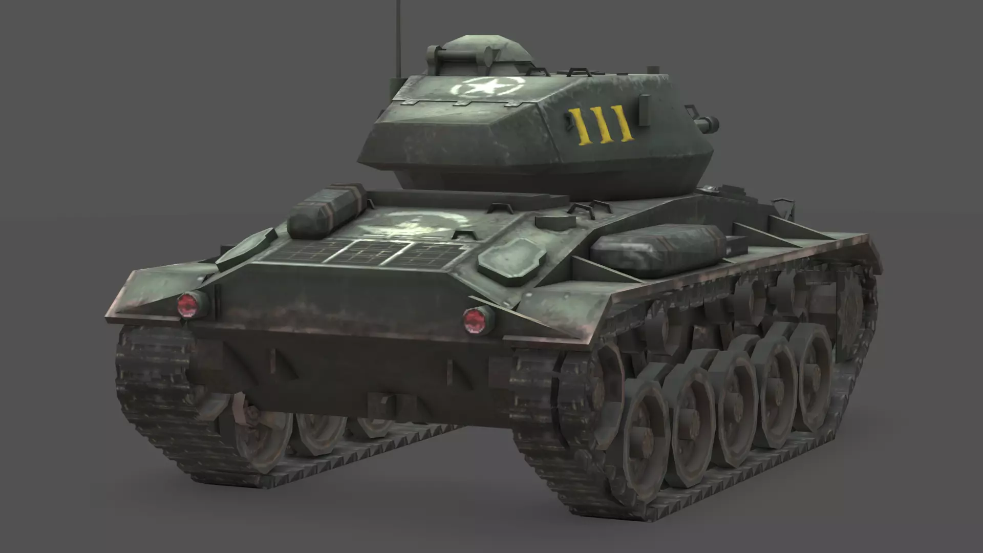  M24 Chaffee 3D Model Low-poly 3D model_1