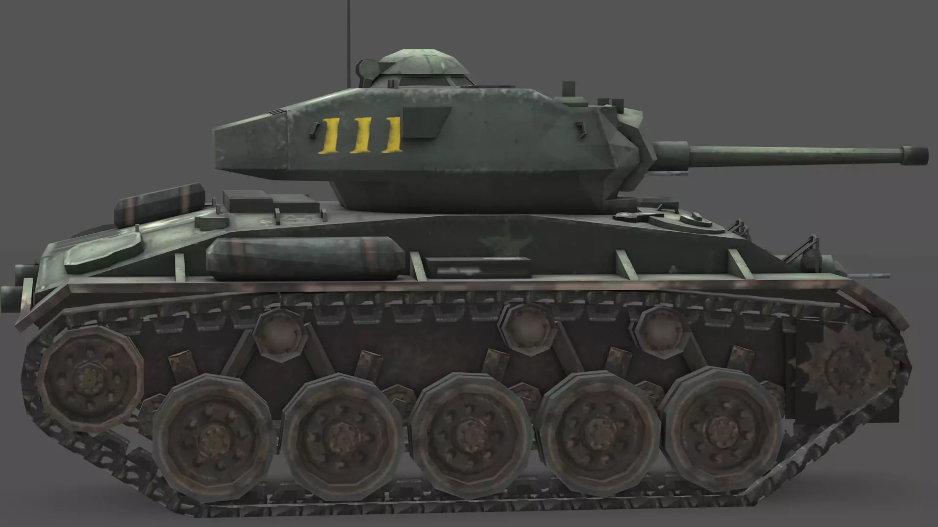 M24 Chaffee 3D Model Low-poly 3D model_8