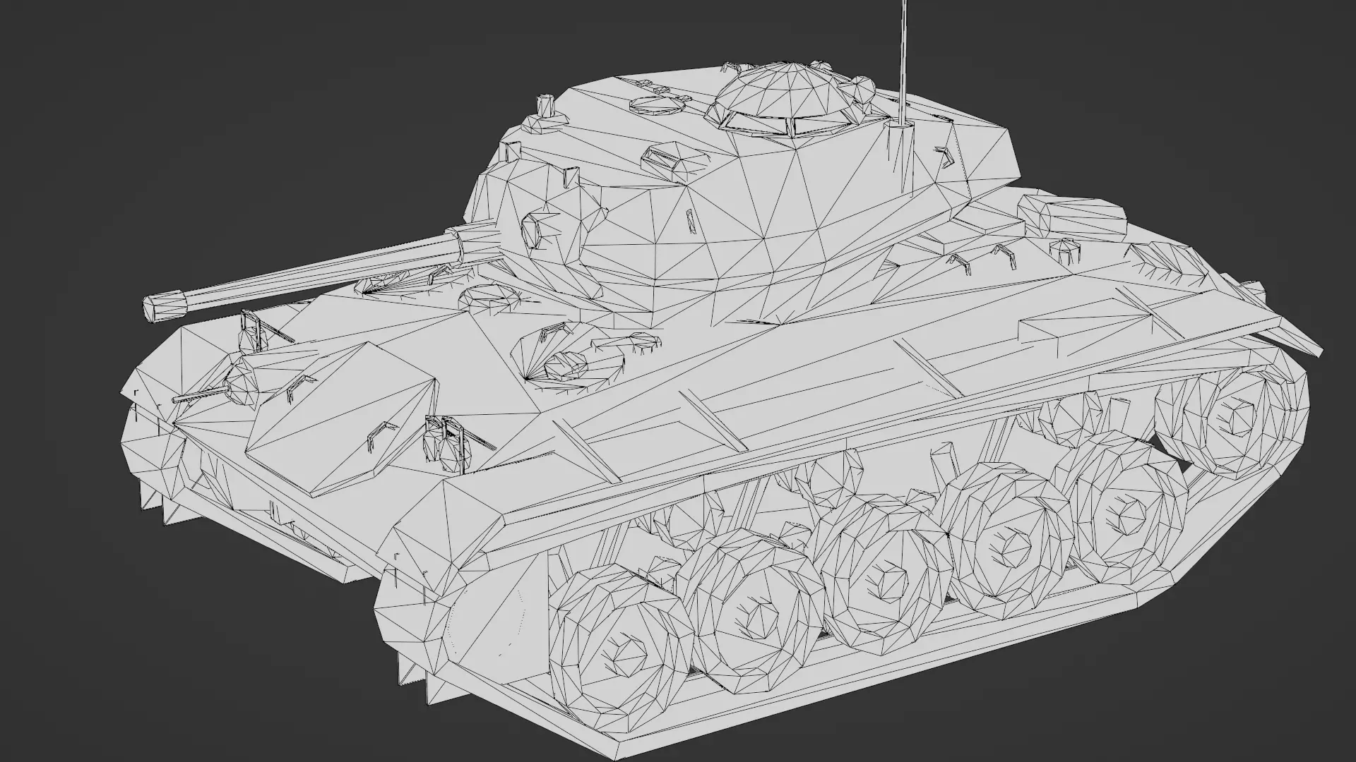 M24 Chaffee 3D Model Low-poly 3D model_35